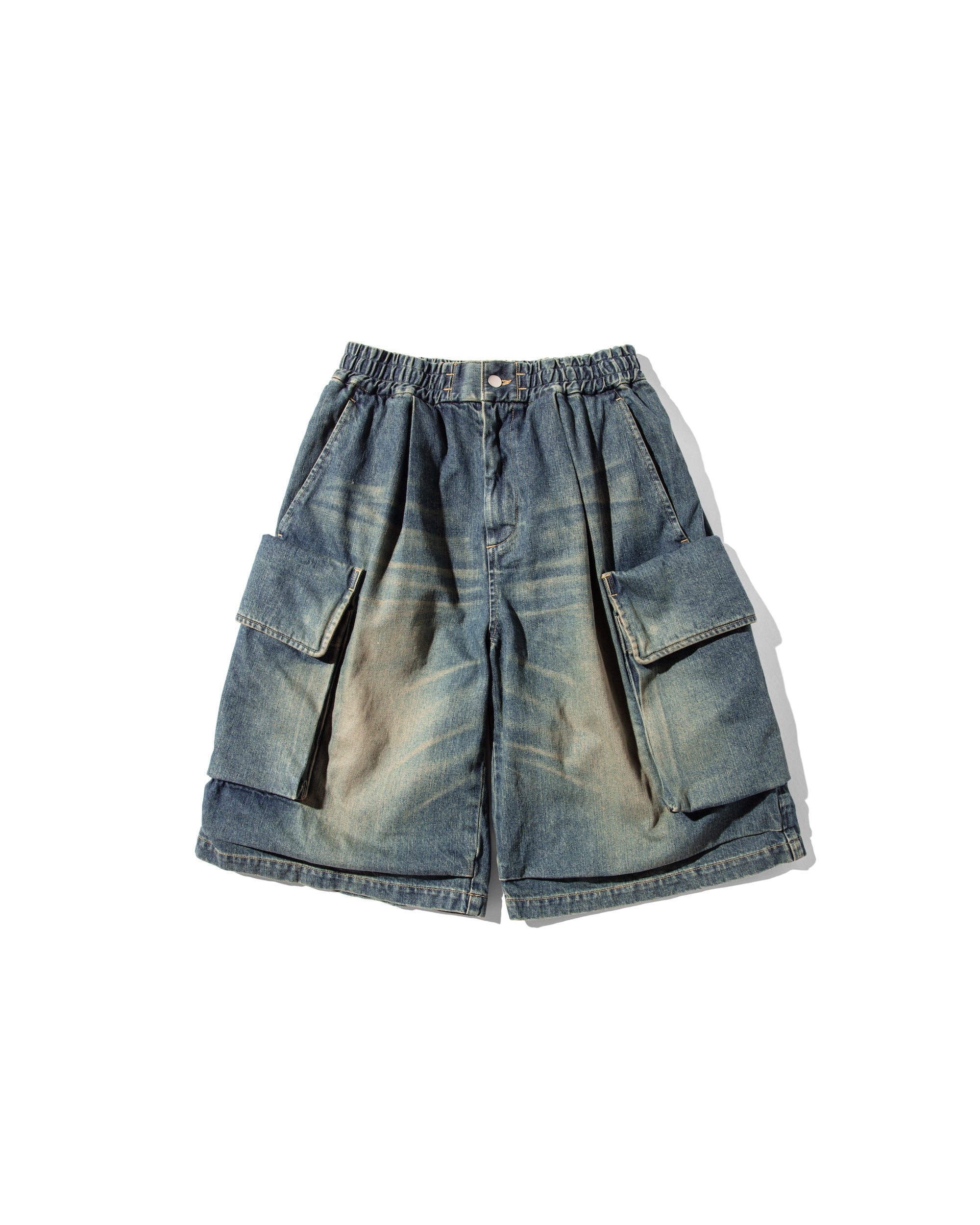 CLESSTE VINTAGE WASH SELVEDGE DENIM CITY MILITARY HALF PANTS