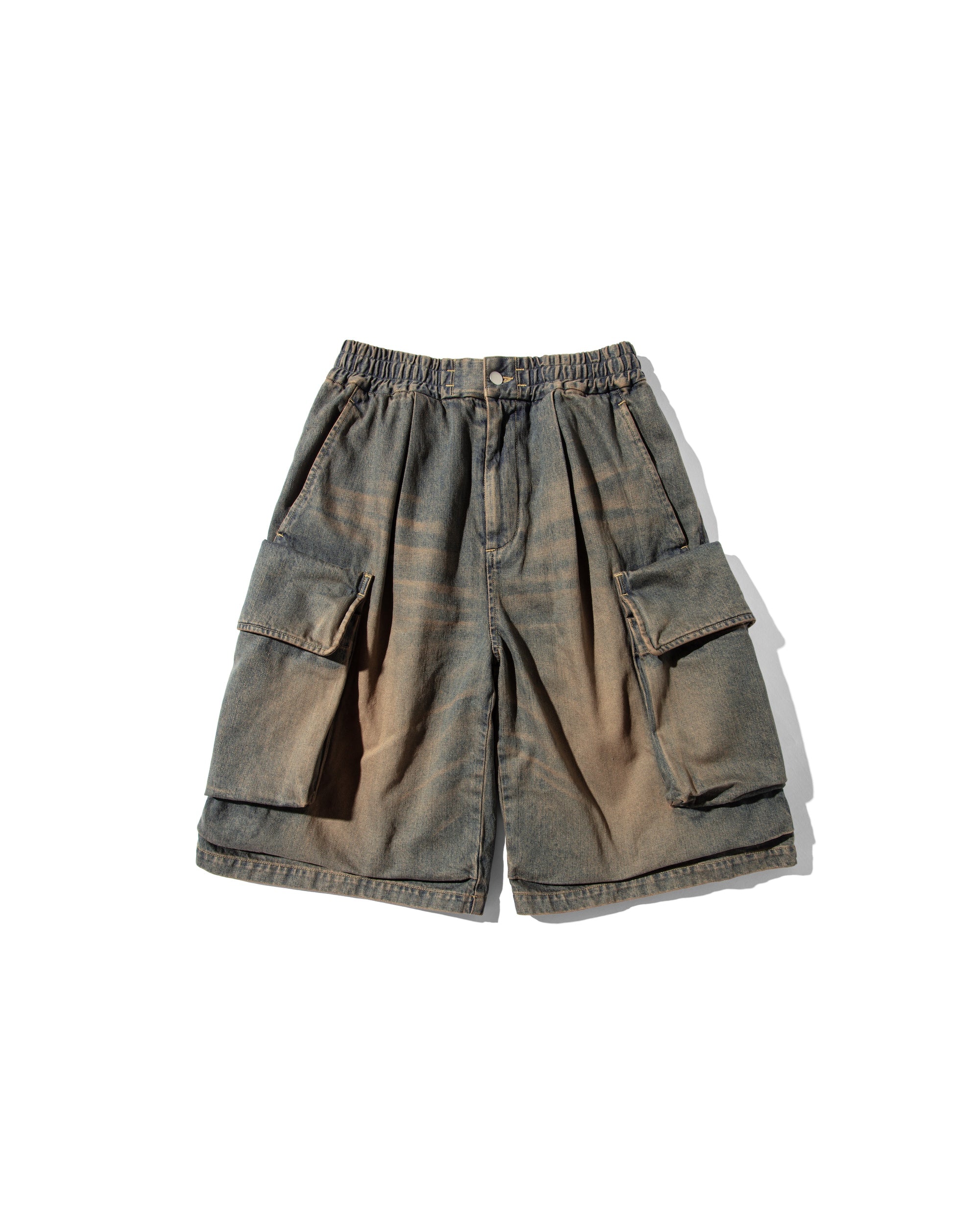 CLESSTE VINTAGE WASH SELVEDGE DENIM CITY MILITARY HALF PANTS