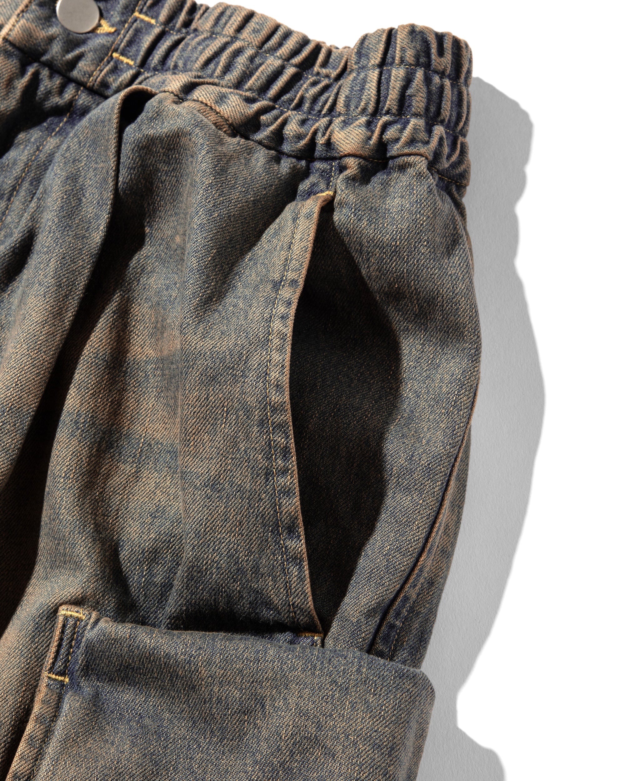 CLESSTE VINTAGE WASH SELVEDGE DENIM CITY MILITARY HALF PANTS