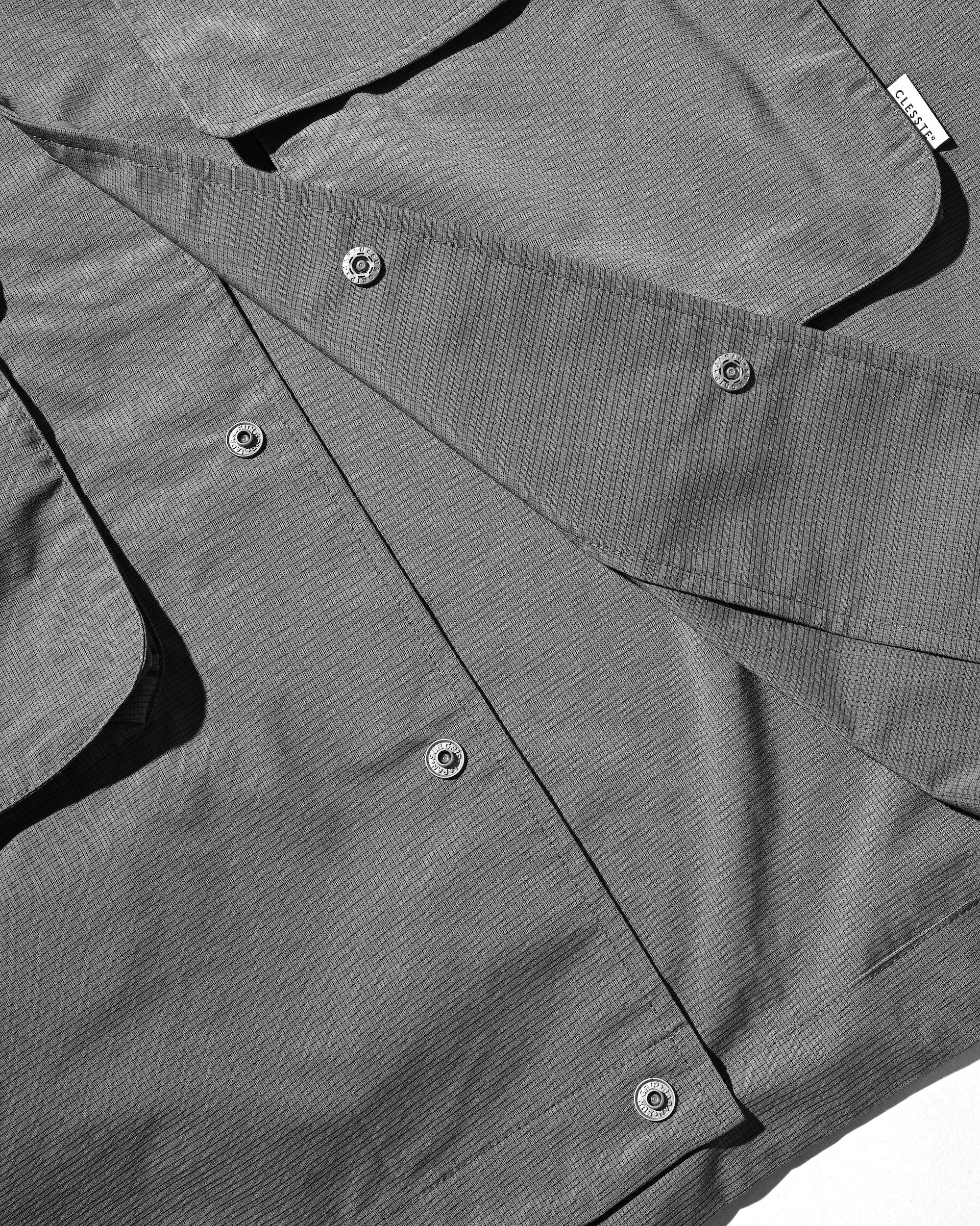 CLESSTE GRAPH CHECK WADING S/S SHIRT JACKET(CHARCOAL×BLACK)
