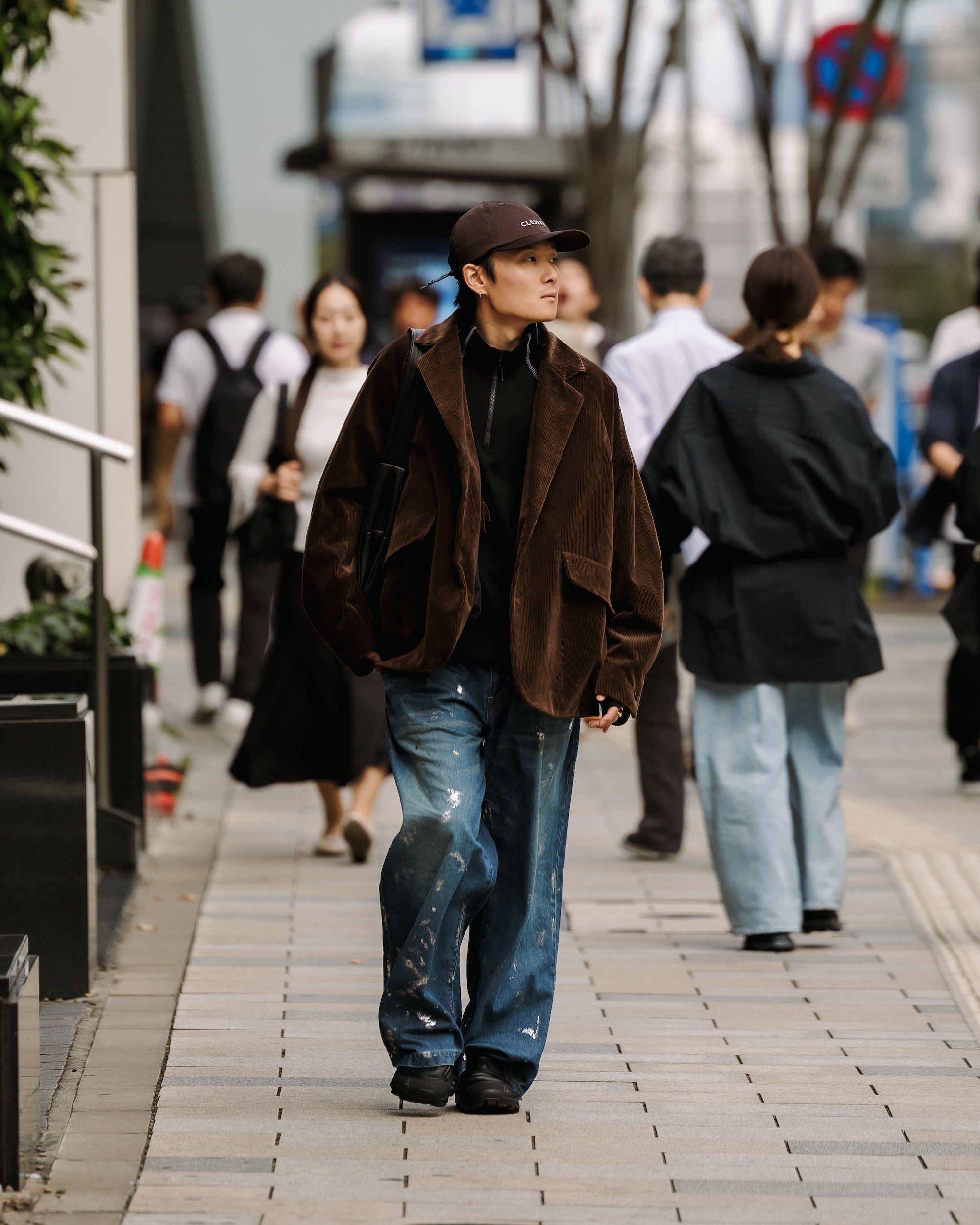 CLESSTE 24FW SILVER PRINT VINTAGE WASH SELVEDGE DENIM WIDE PANTS