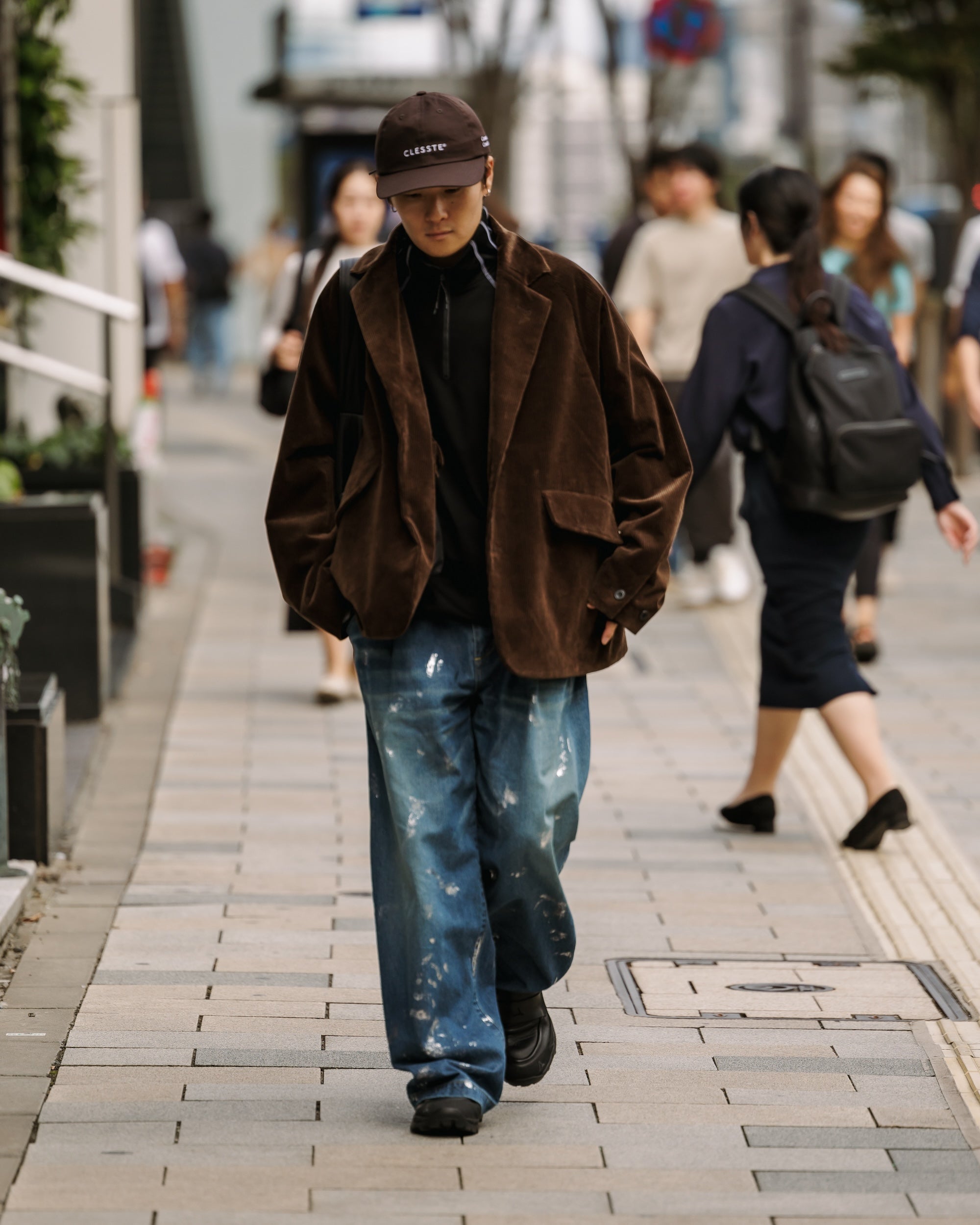 CLESSTE 24FW SILVER PRINT VINTAGE WASH SELVEDGE DENIM WIDE PANTS