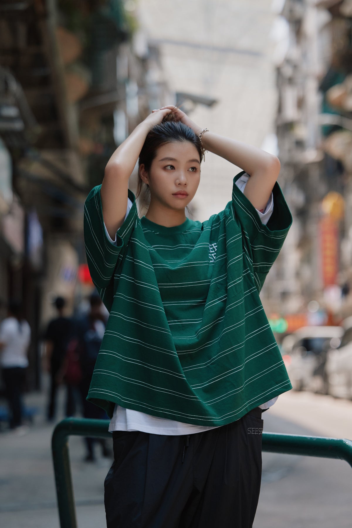 SEE SEE SUPER BIG FLAT SS DOUBLE STRIPE TEE