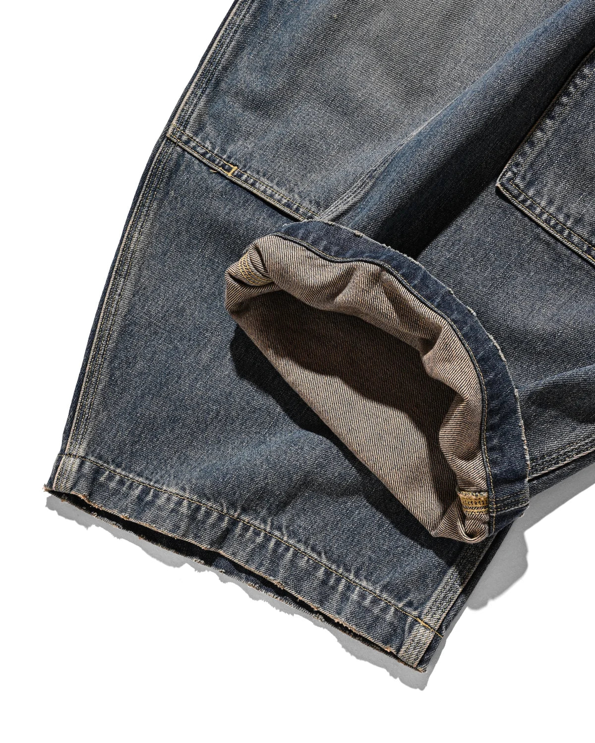 CLESSTE VINTAGE DYED SELVEDGE DENIM DOUBLE KNEE CURVED