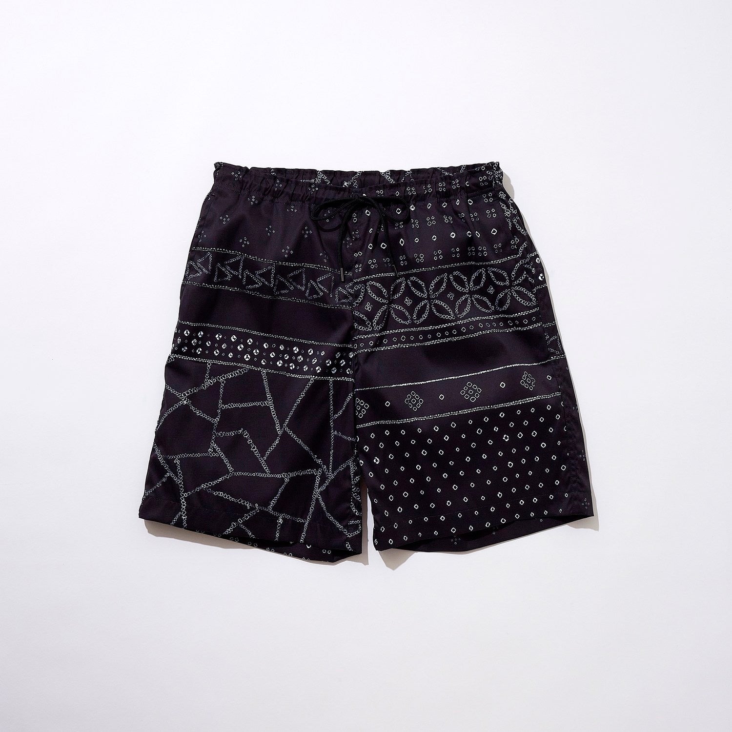 KUON 25SS Kanoko Shibori Printed Bandanna Shorts