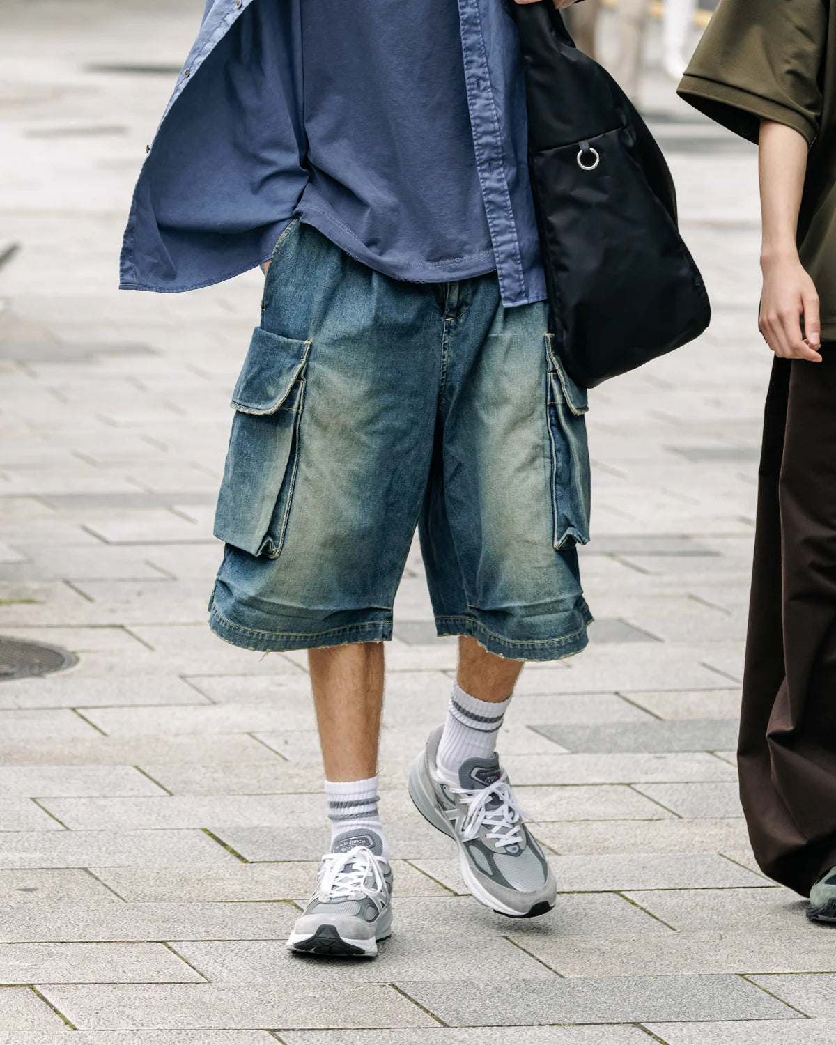 CLESSTE VINTAGE WASH SELVEDGE DENIM CITY MILITARY HALF PANTS