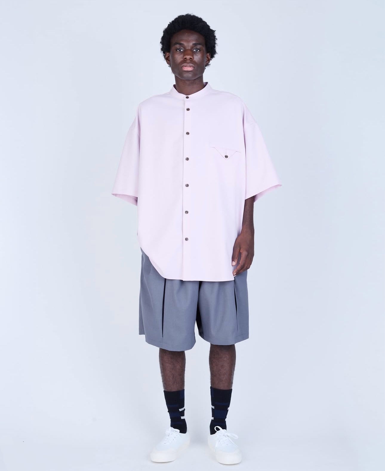 UNTRACE _262 NO COLLAR SHIRT S/S