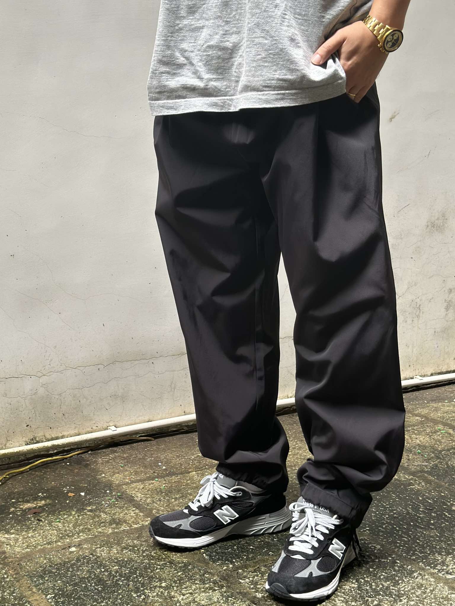 MINE_U.S.A. SIDE SEAMLESS NYLON EASY PANTS