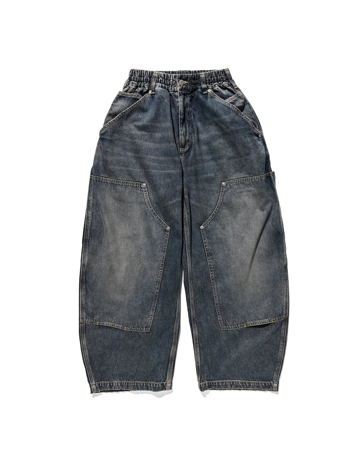 CLESSTE VINTAGE DYED SELVEDGE DENIM DOUBLE KNEE CURVED