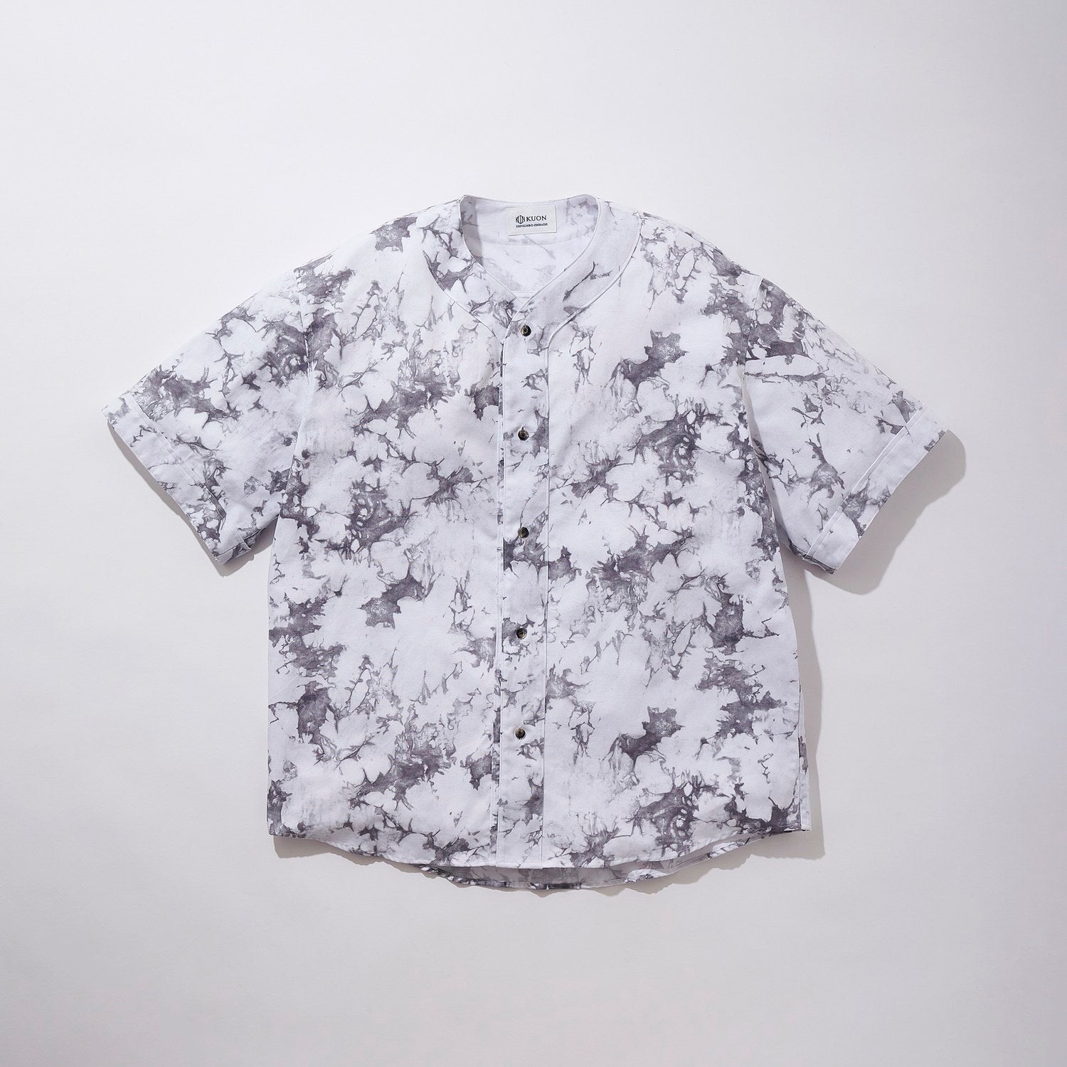 KUON 25SS Mura Shibori Printed Koikuchi Shirt