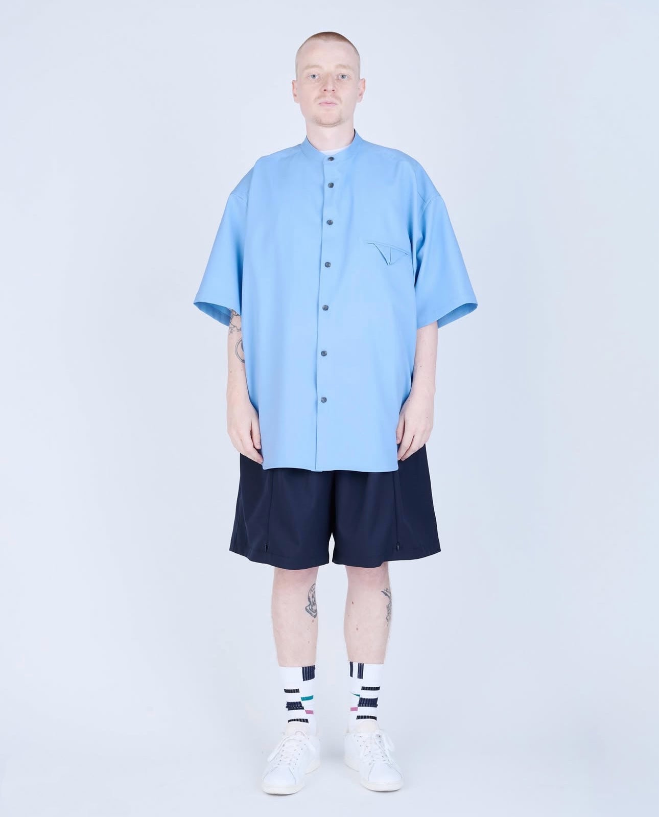 UNTRACE _262 NO COLLAR SHIRT S/S