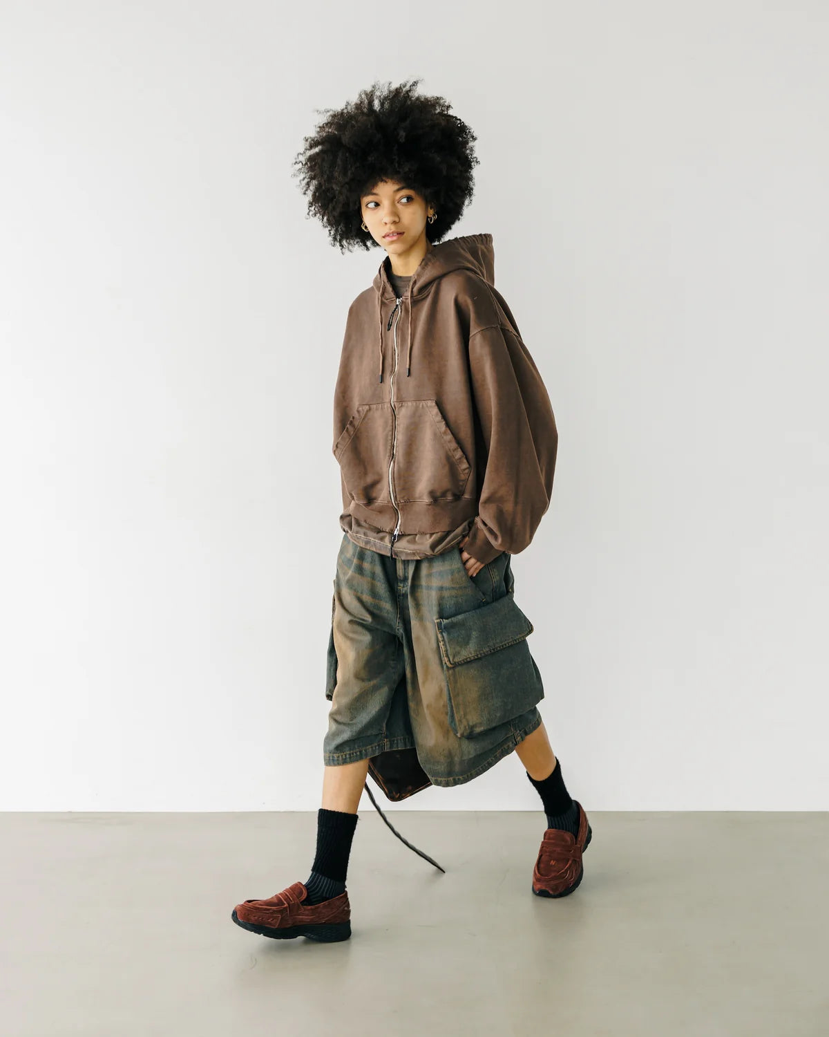 CLESSTE VINTAGE WASH SELVEDGE DENIM CITY MILITARY HALF PANTS