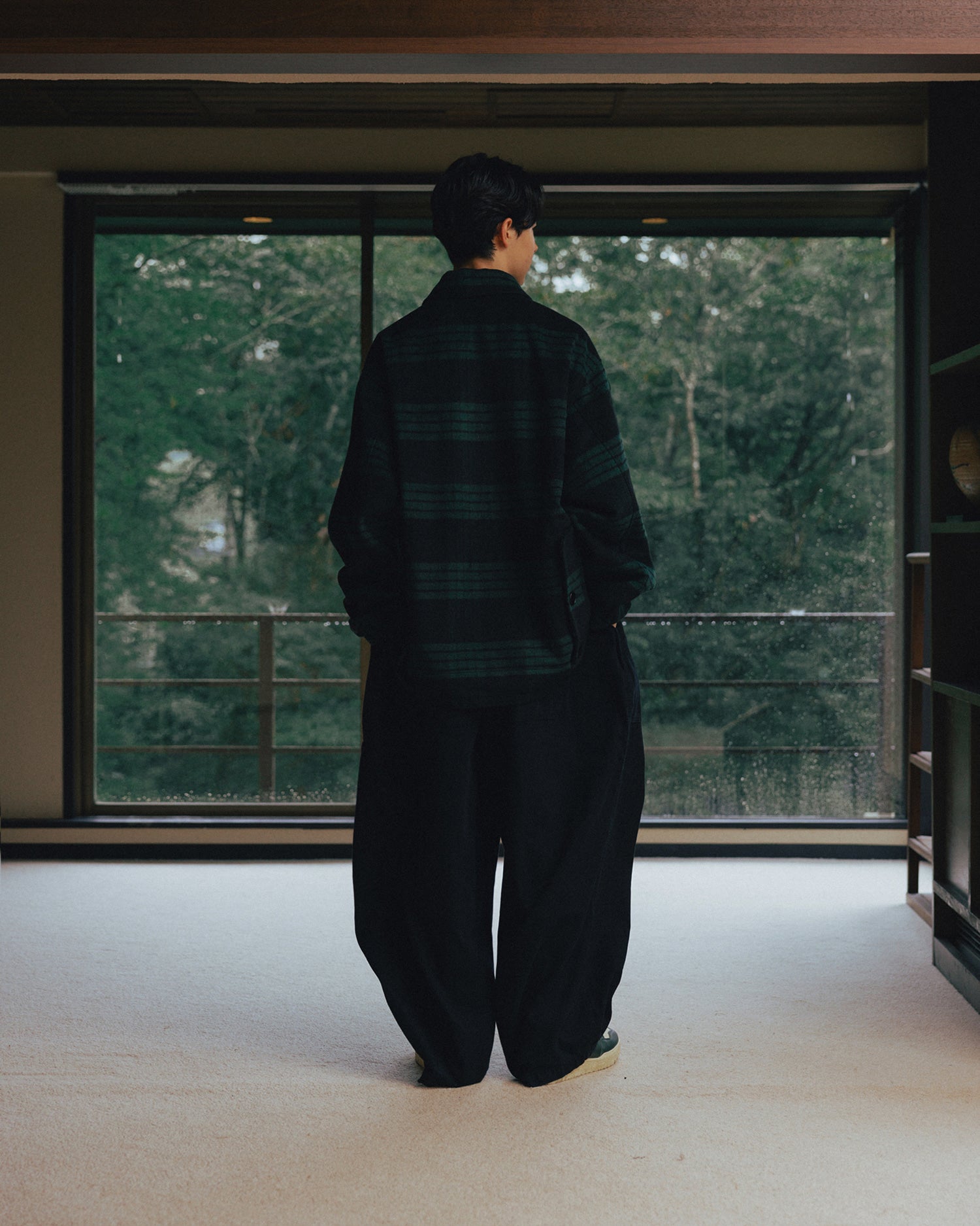 ANGLAN HERRINGBONE FATIGUE BALLOON PANTS