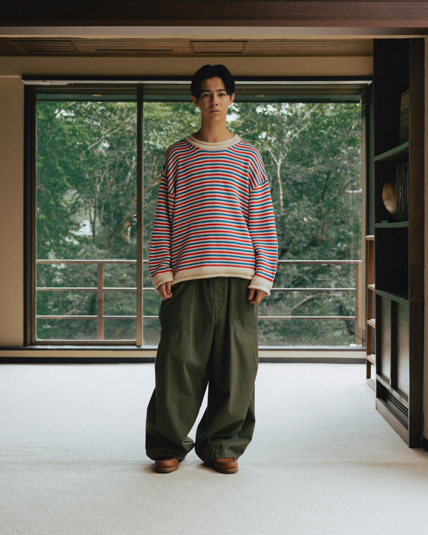 ANGLAN HERRINGBONE FATIGUE BALLOON PANTS