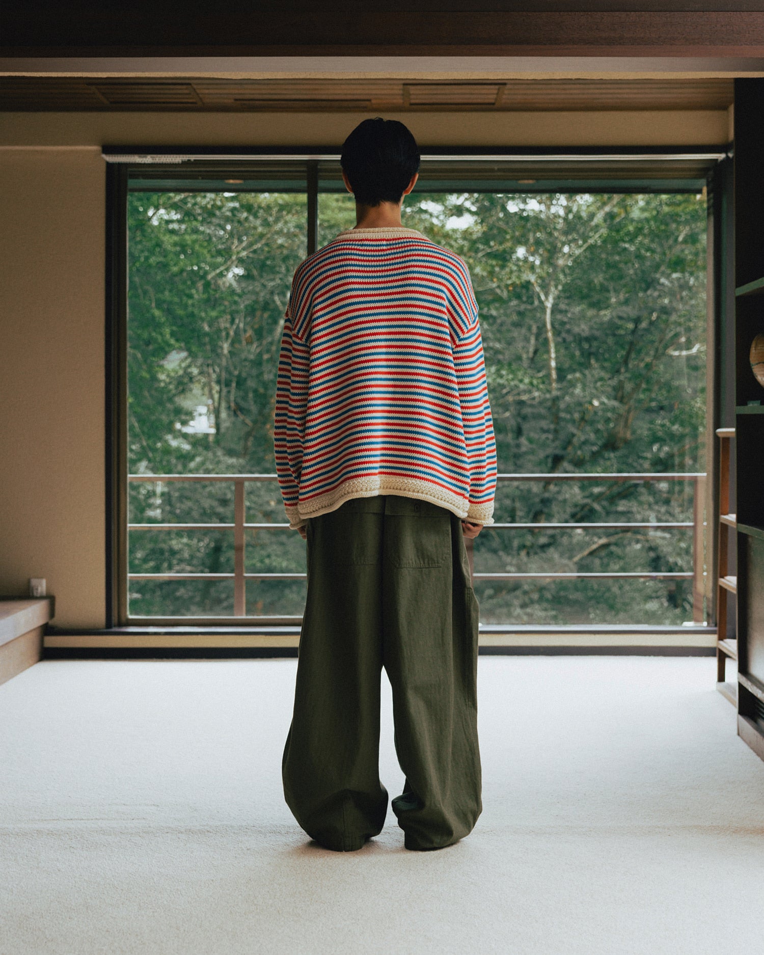 ANGLAN HERRINGBONE FATIGUE BALLOON PANTS