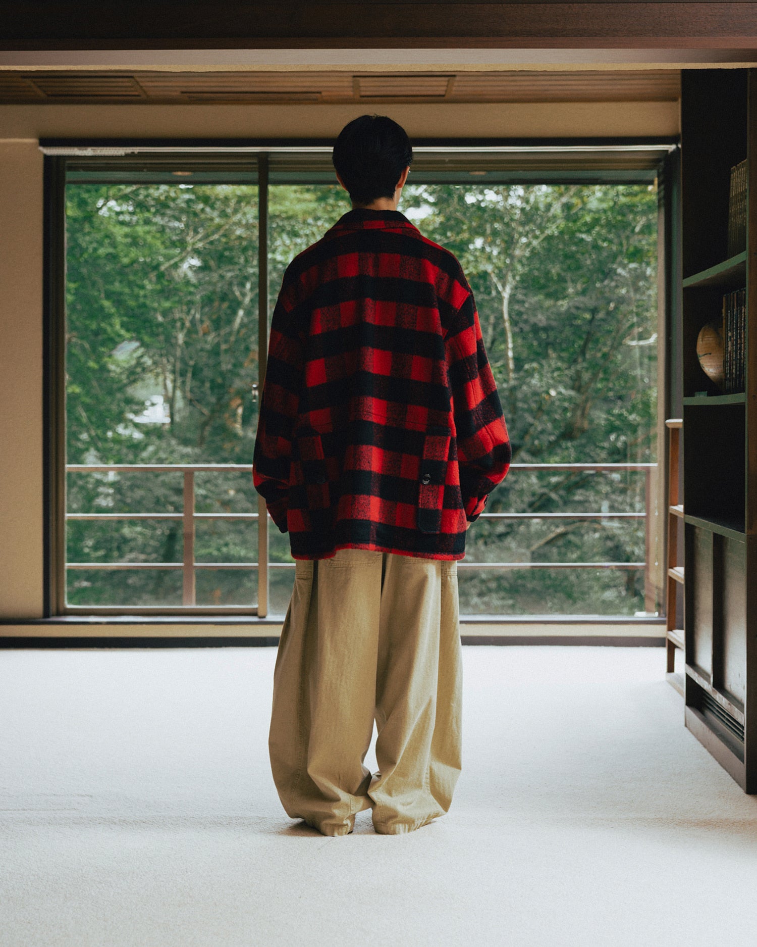 ANGLAN HERRINGBONE FATIGUE BALLOON PANTS