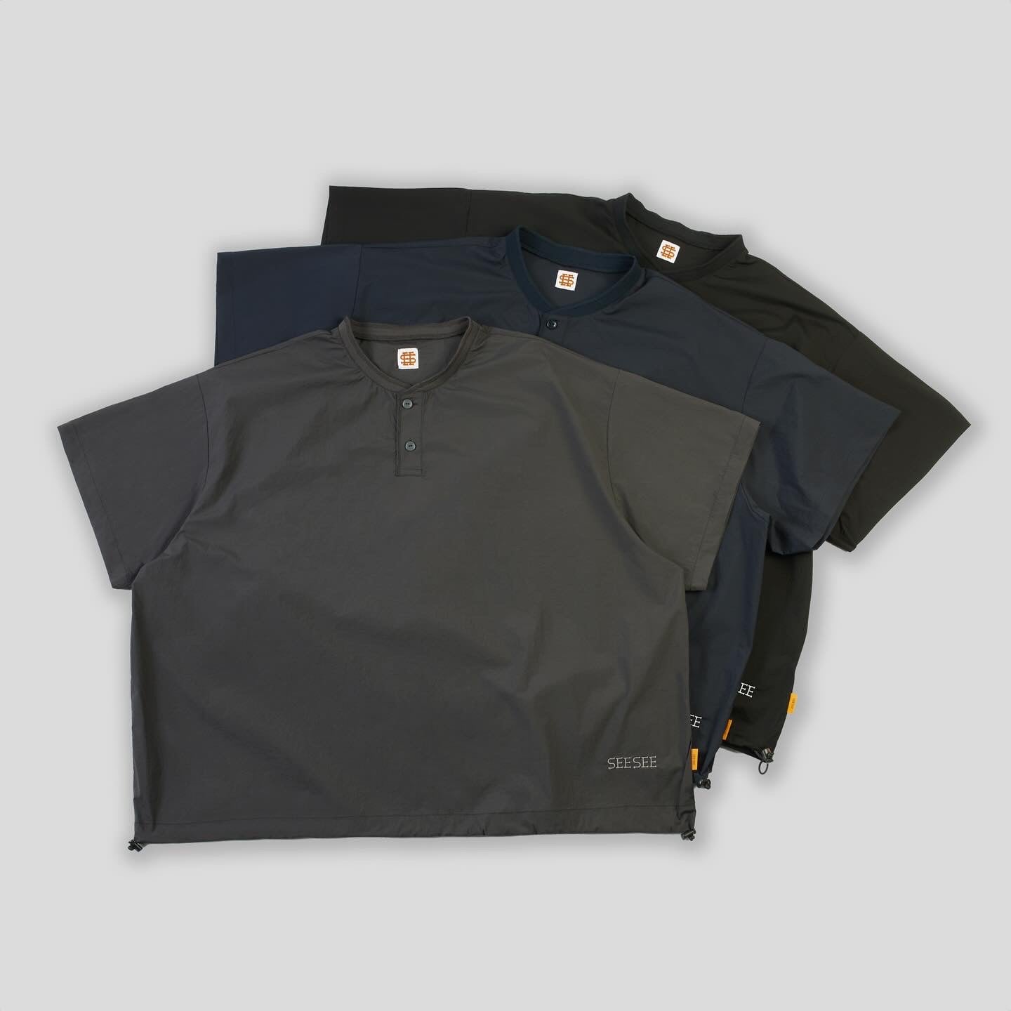 SEE SEE BIG NYLON HENLEY DRAWSTRINGS SS