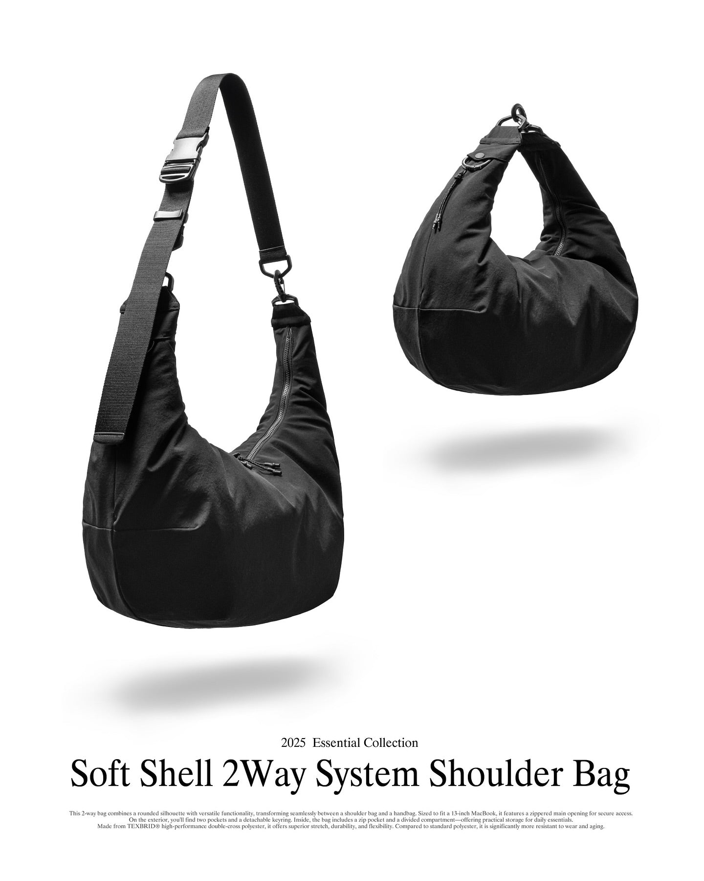 CLESSTE SOFT SHELL 2WAY SYSTEM SHOULDER BAG