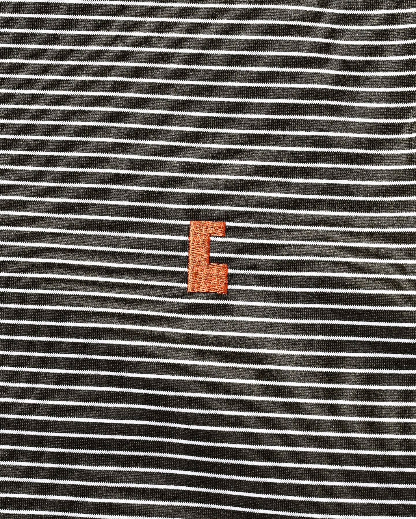 CLESSTE EMBROIDERY LOGO STRIPED S/S POLO WITH DRAWSTRINGS