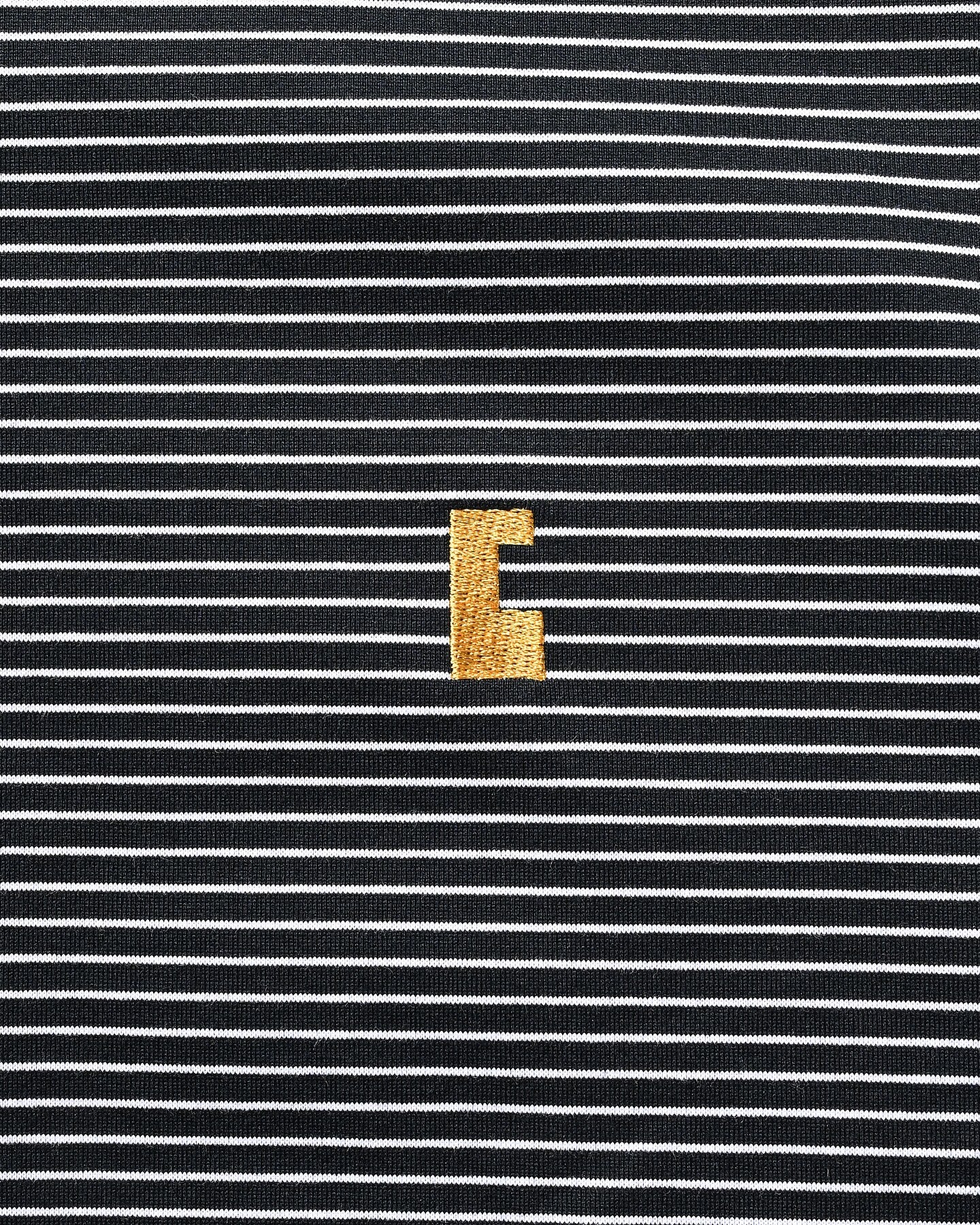 CLESSTE EMBROIDERY LOGO STRIPED S/S POLO WITH DRAWSTRINGS