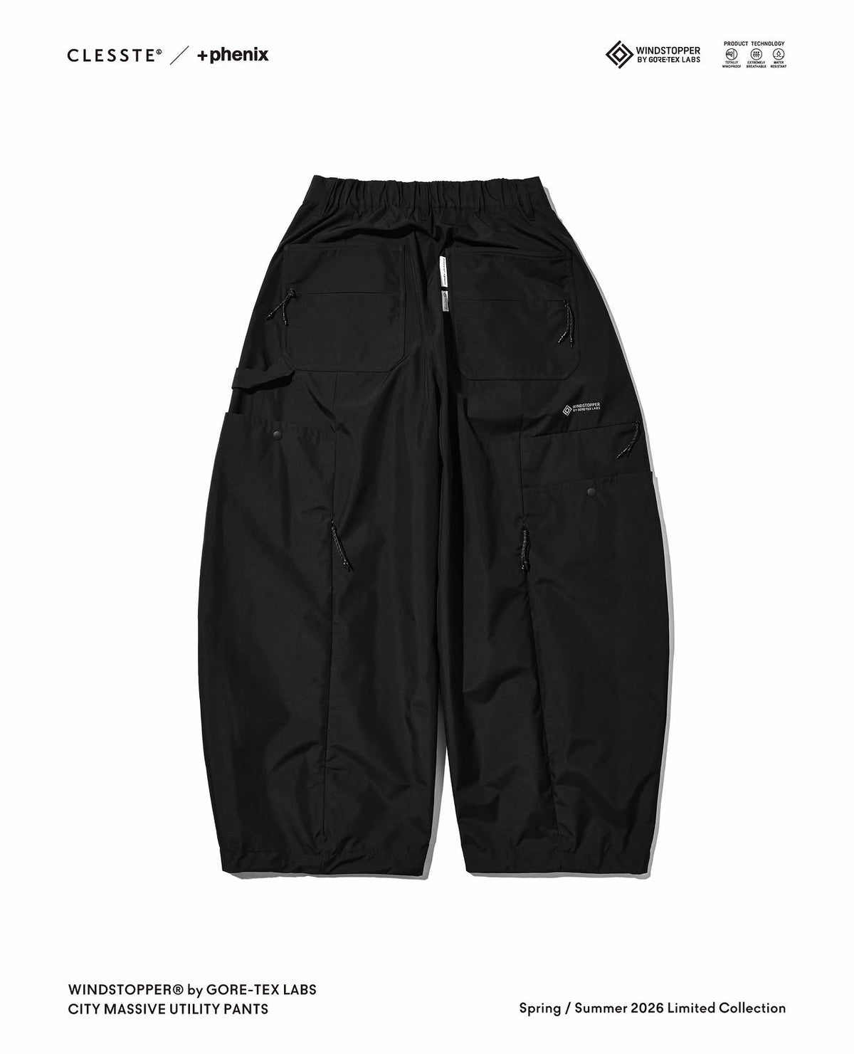 CLESSTE +phenix WINDSTOPPER® by GORE-TEX LABS TWILL CITY MASSIVE UTILITY PANTS
