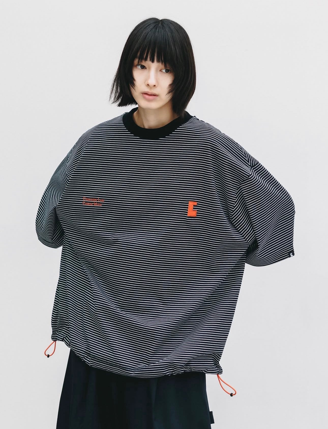 CLESSTE "C x CONCEPT" SYTRIPED S/S SHIRT WITH DRAWSTRINGS