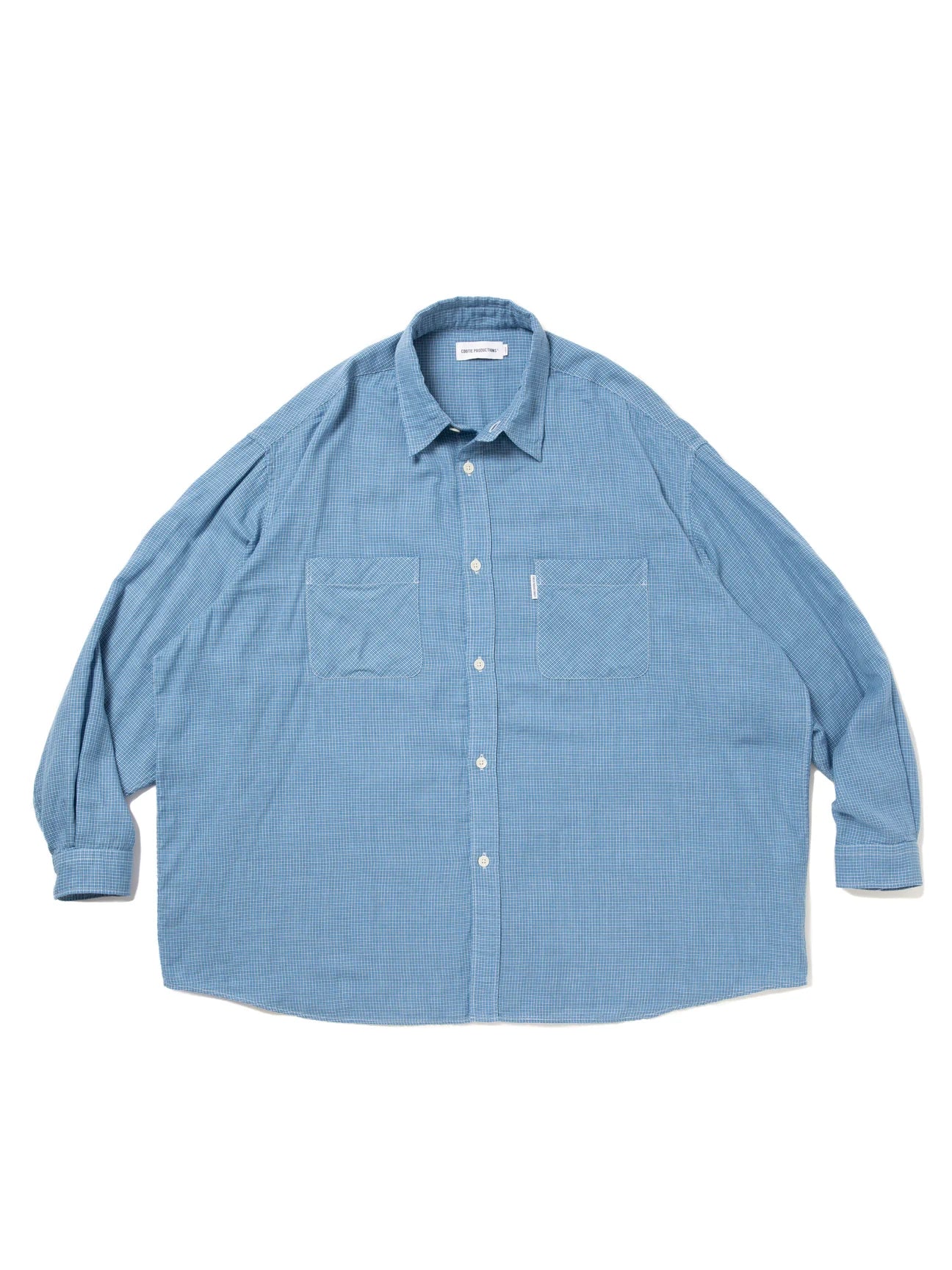 COOTIE PRODUCTIONS Double Gauze Check Oversized L/S Shirts