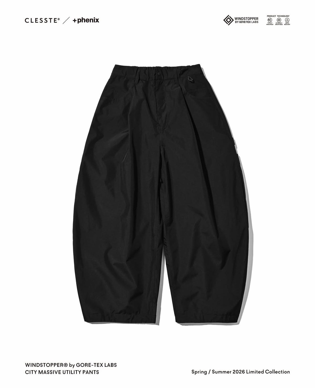 CLESSTE +phenix WINDSTOPPER® by GORE-TEX LABS TWILL CITY MASSIVE UTILITY PANTS