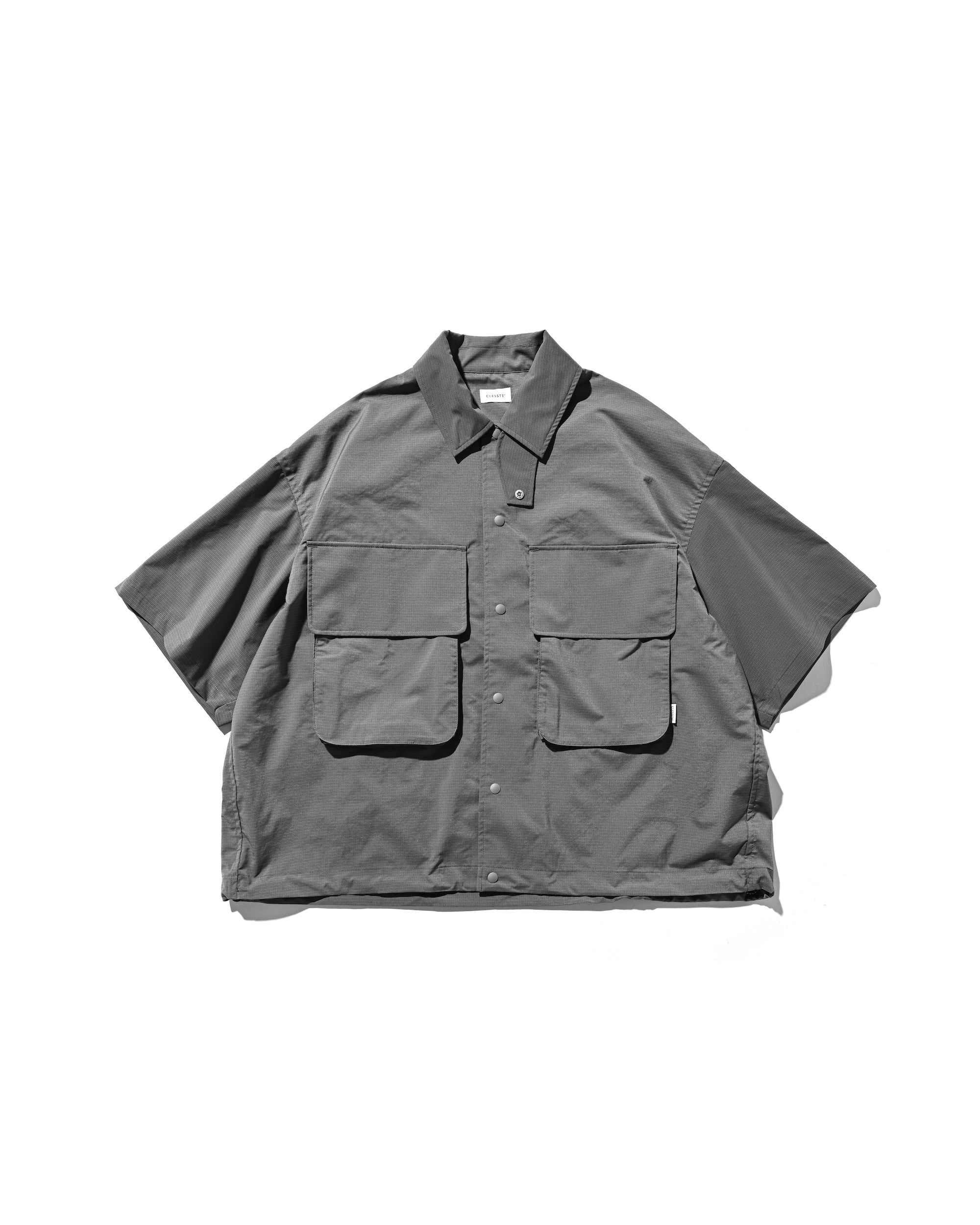 CLESSTE GRAPH CHECK WADING S/S SHIRT JACKET(CHARCOAL×BLACK)