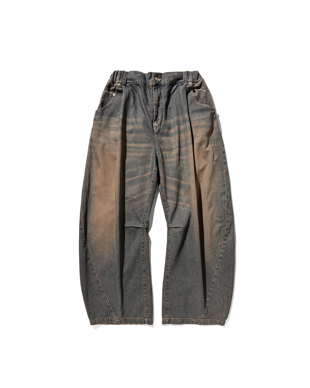 CLESSTE VINTAGE DYED SELVEDGE DENIM BARREL LEG PANTS