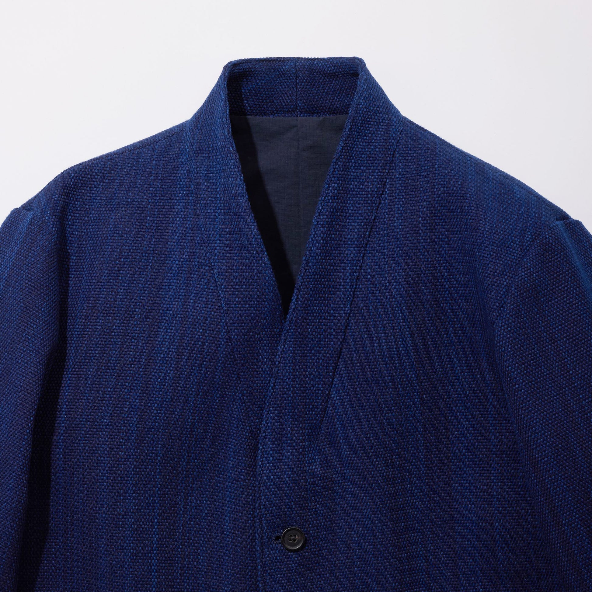 KUON Aizome Sashiko Kimono Collar Blazer