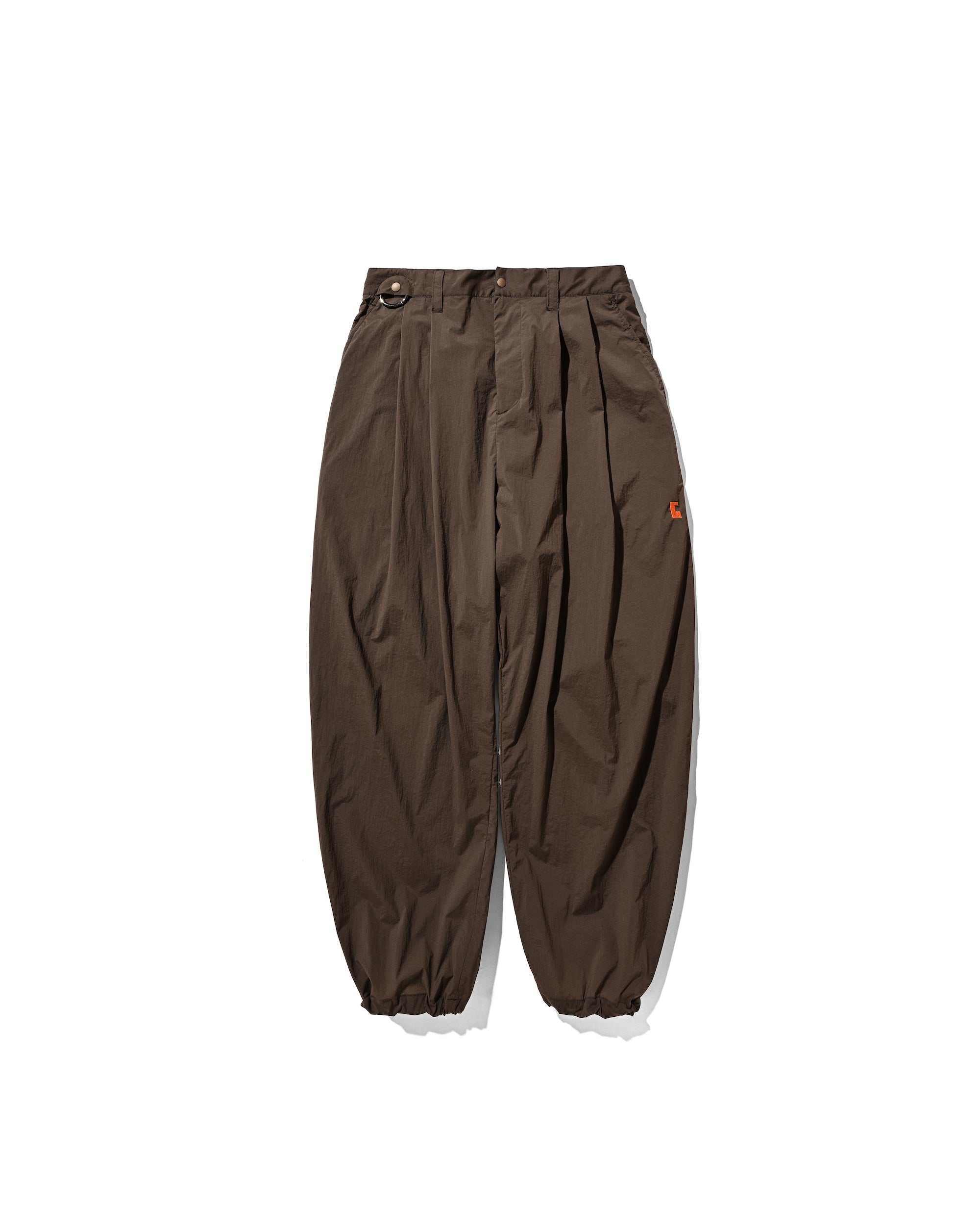 CLESSTE CRISPY NYLON CITY UNIFORM WIDE TAPERED PANTS