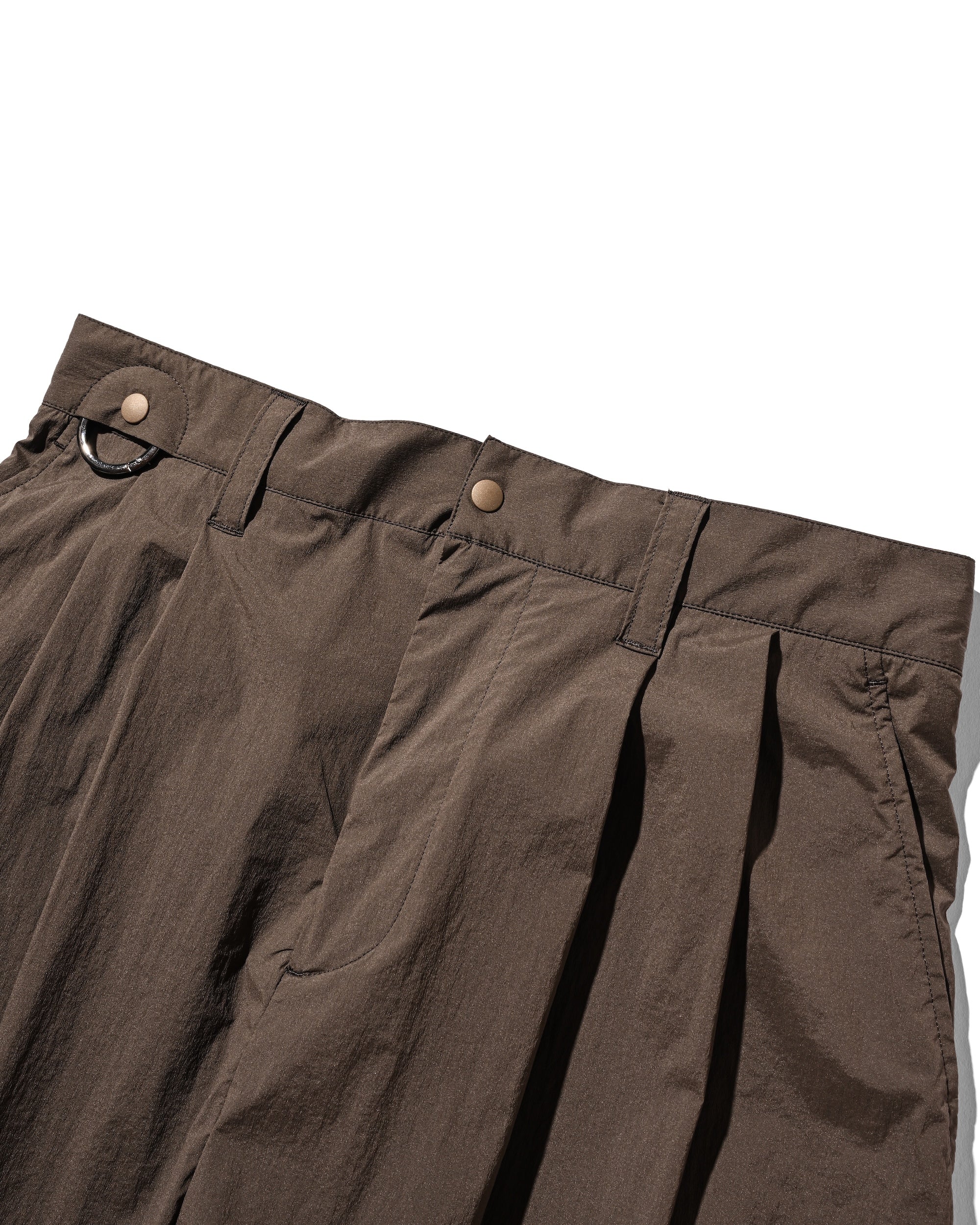 CLESSTE CRISPY NYLON CITY UNIFORM WIDE TAPERED PANTS
