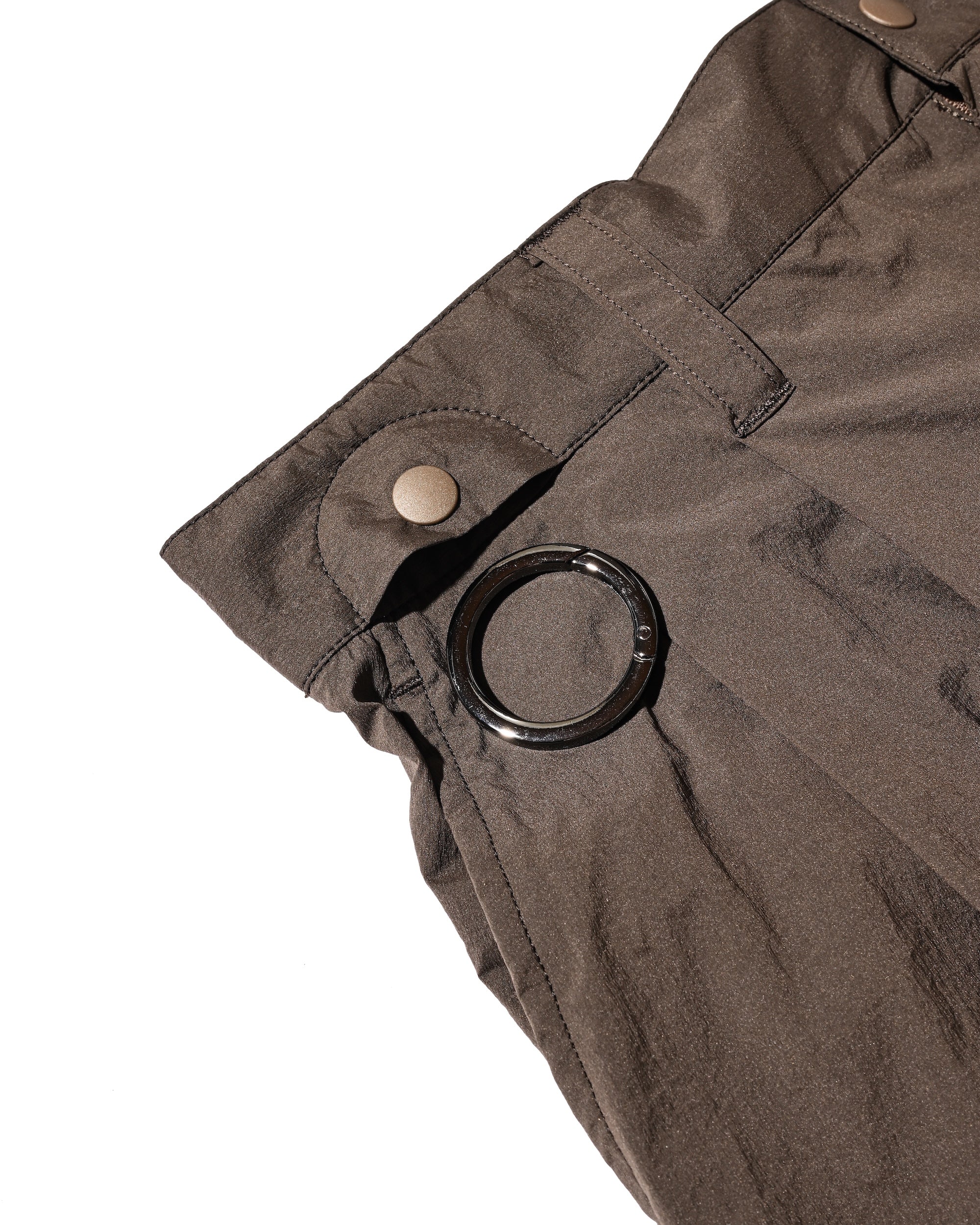 CLESSTE CRISPY NYLON CITY UNIFORM WIDE TAPERED PANTS