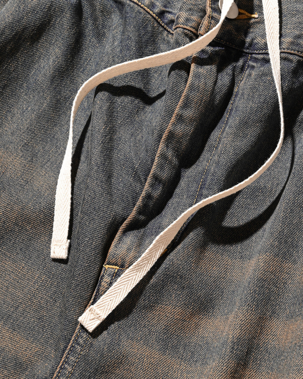 CLESSTE VINTAGE DYED SELVEDGE DENIM BARREL LEG PANTS