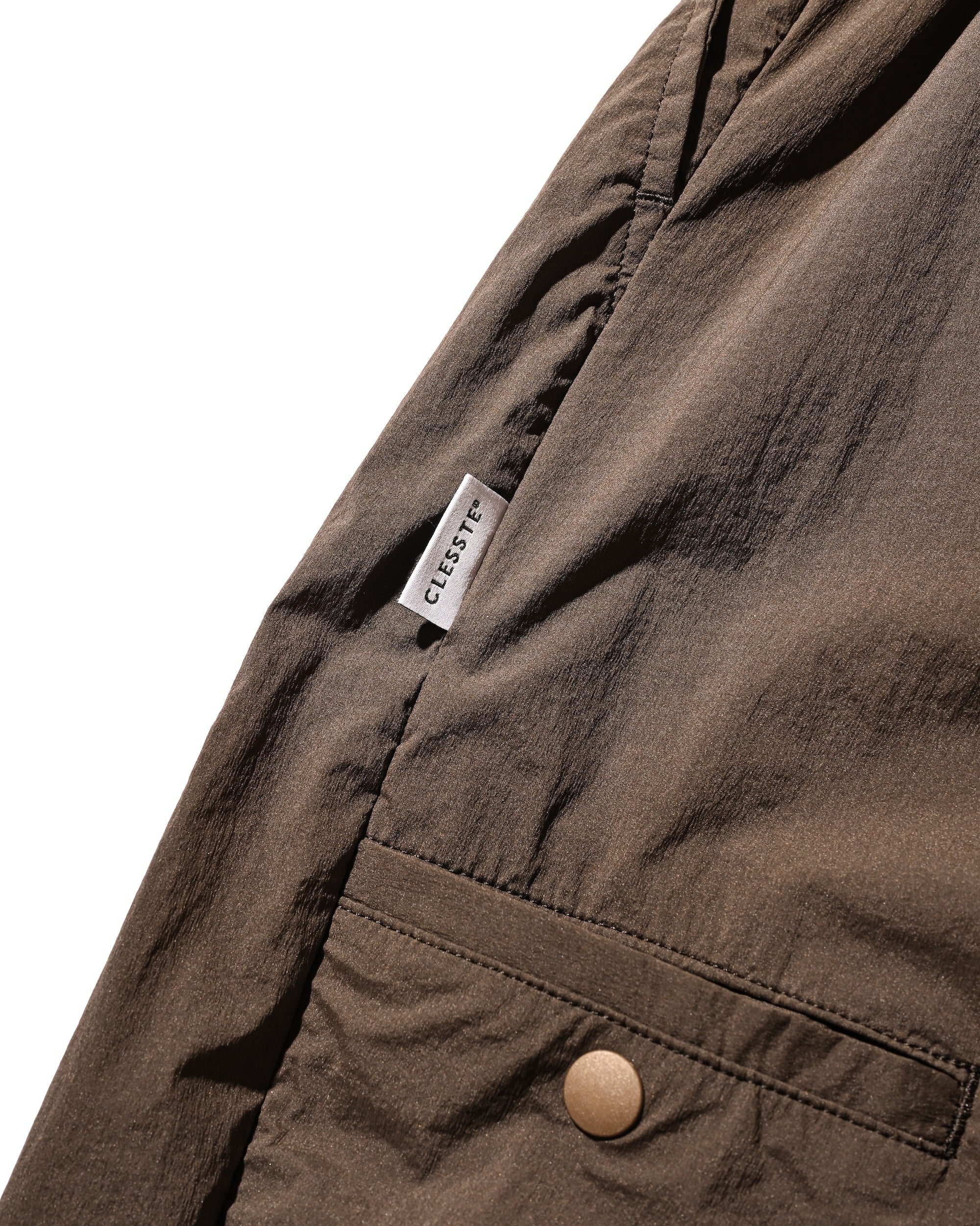 CLESSTE CRISPY NYLON CITY UNIFORM WIDE TAPERED PANTS