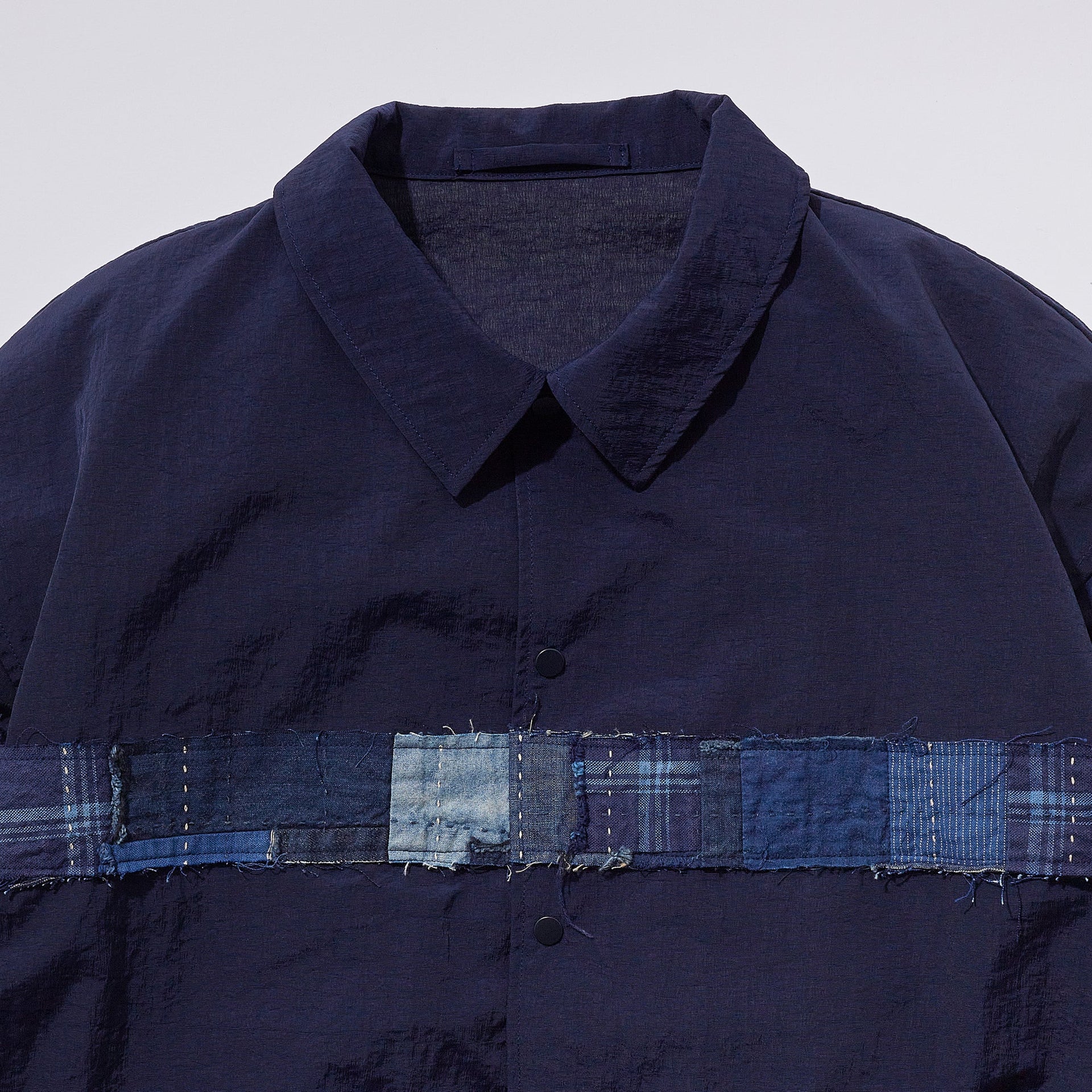 KUON 25SS Indigo Nylon Coaches Jacket -Boro-