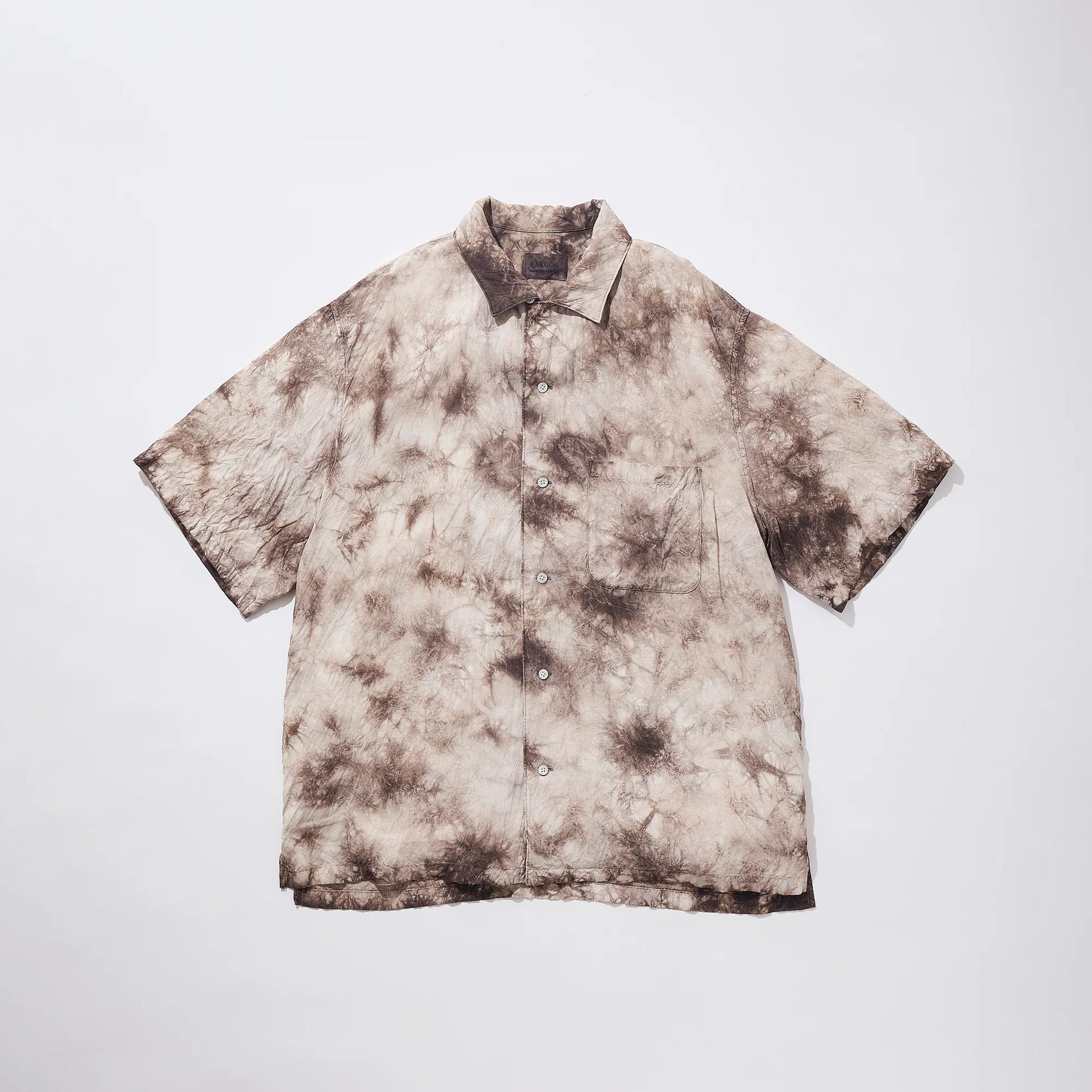 KUON 25SS Dorozome Shibori Camp Collar Shirt