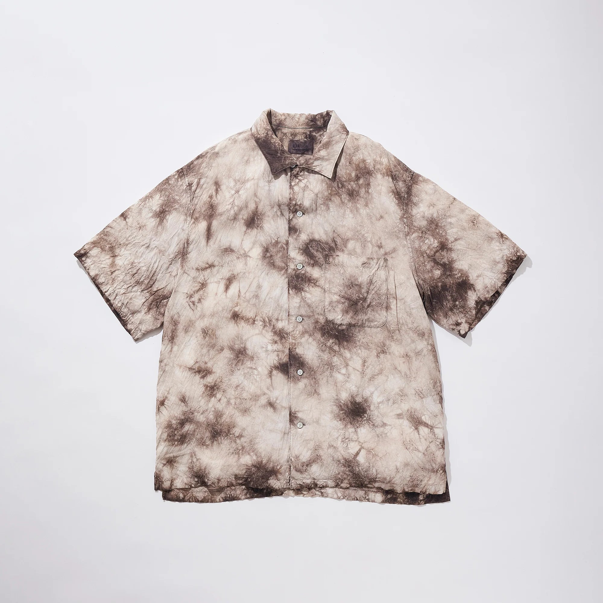 KUON 25SS Dorozome Shibori Camp Collar Shirt