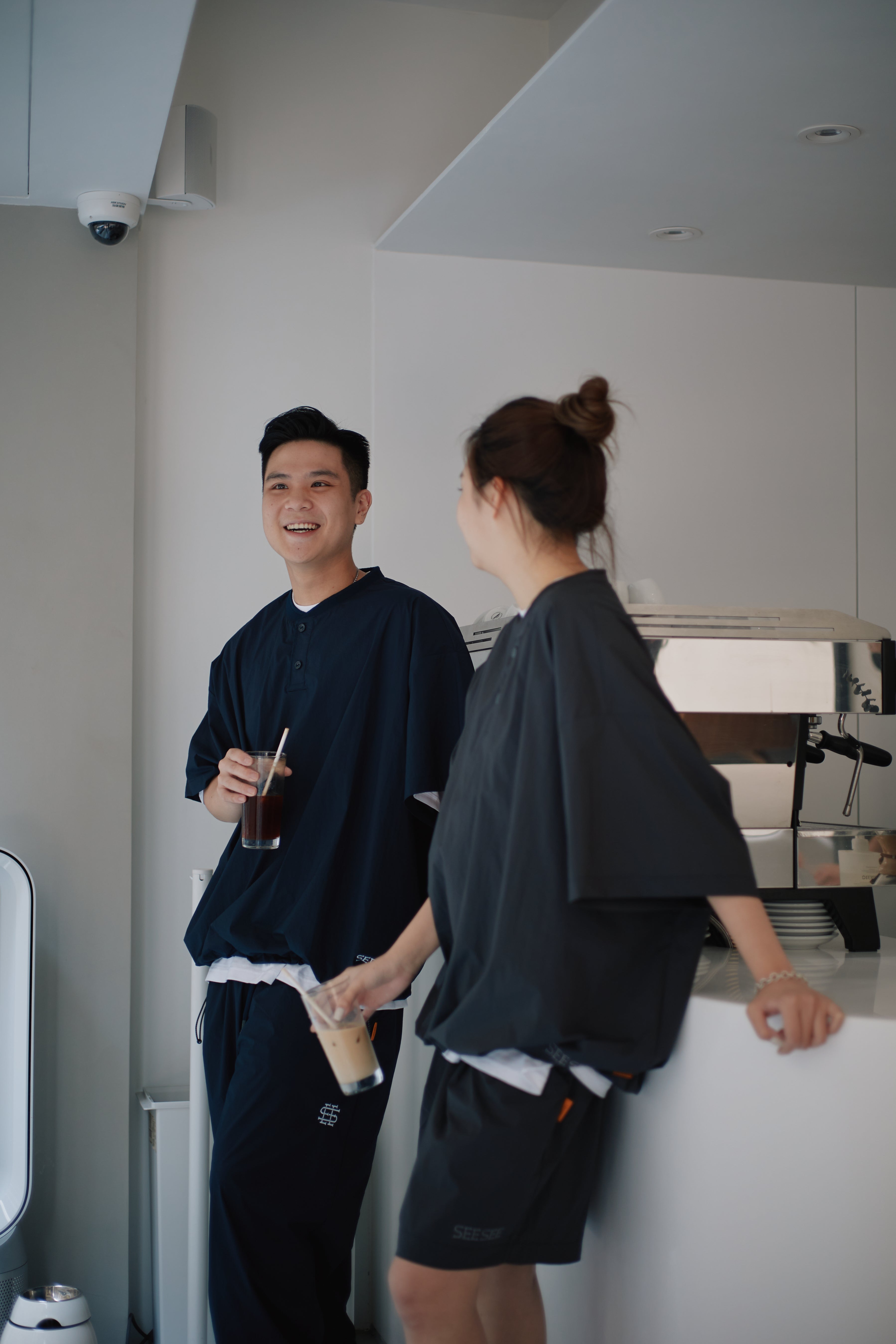 SEE SEE BIG NYLON HENLEY DRAWSTRINGS SS