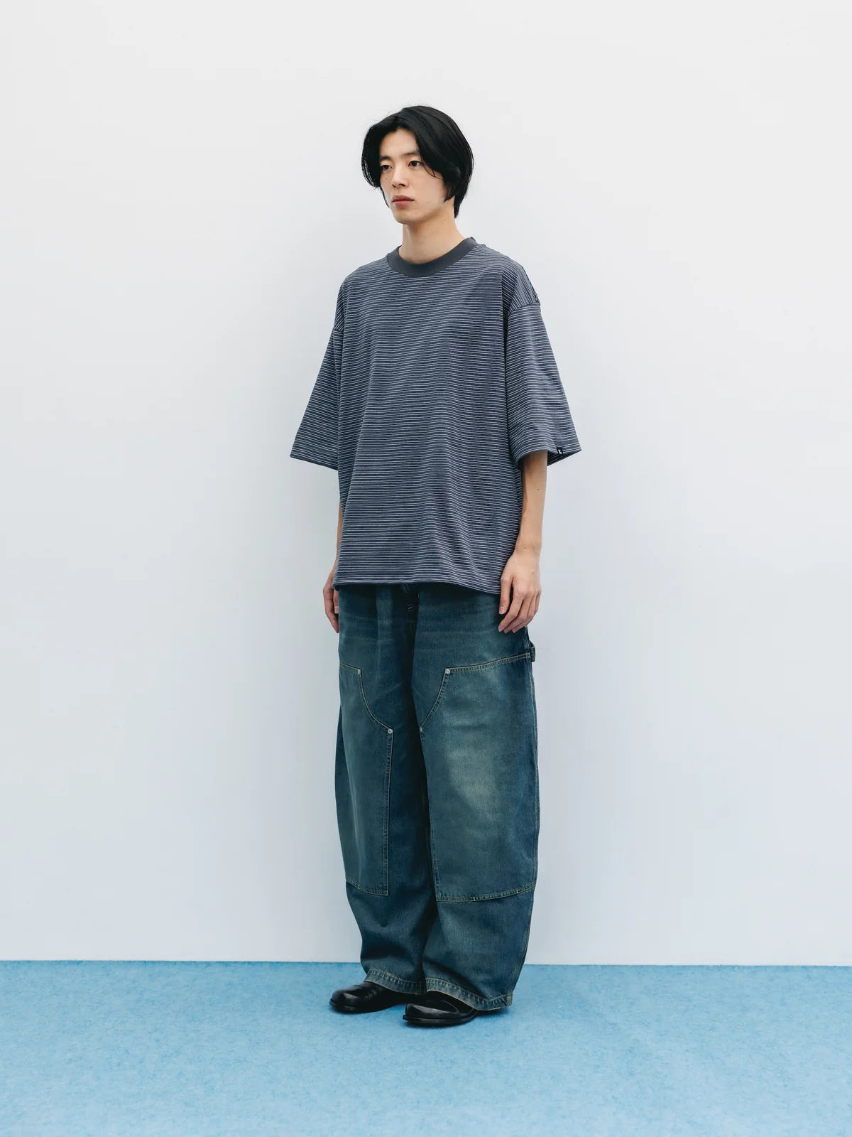 CLESSTE VINTAGE DYED SELVEDGE DENIM DOUBLE KNEE CURVED
