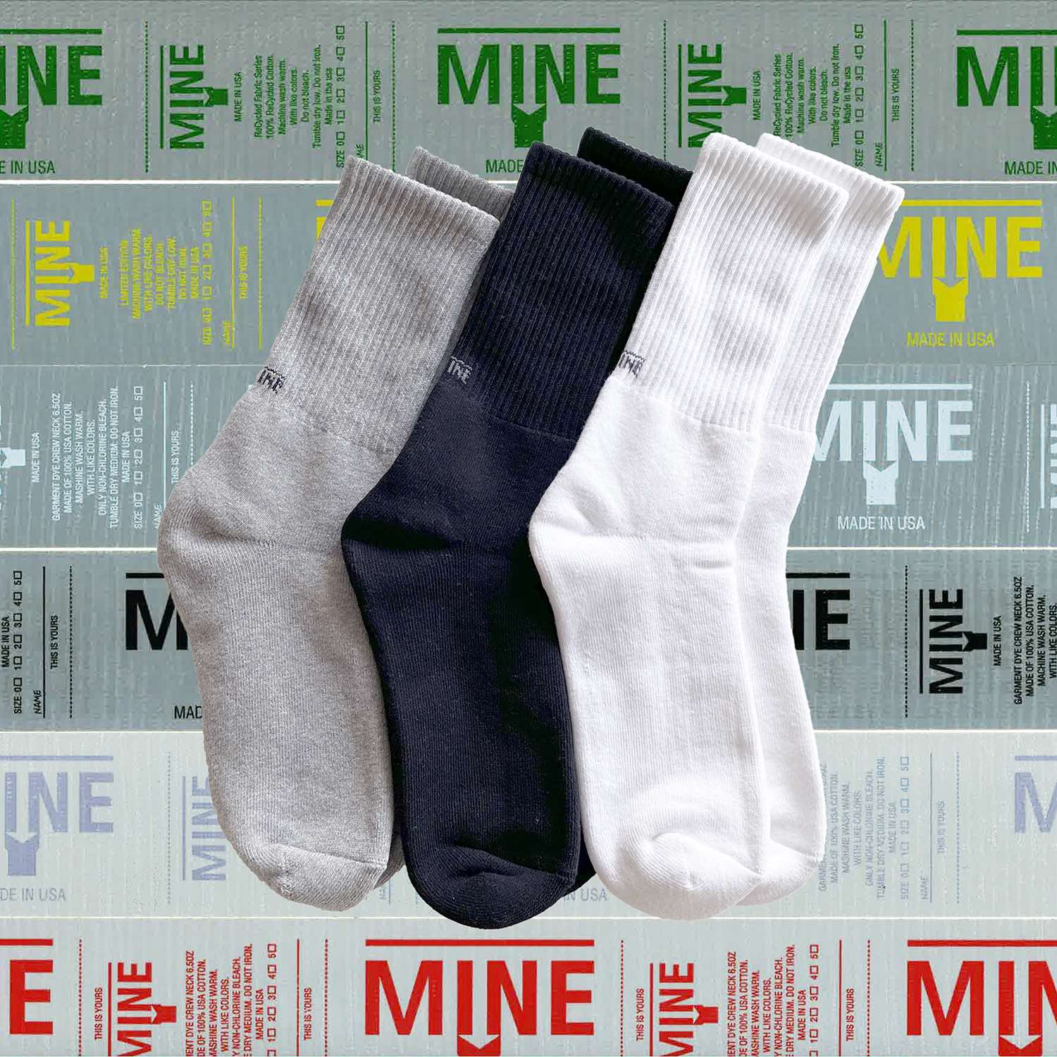 MINE_U.S.A. LOGO SOCKS