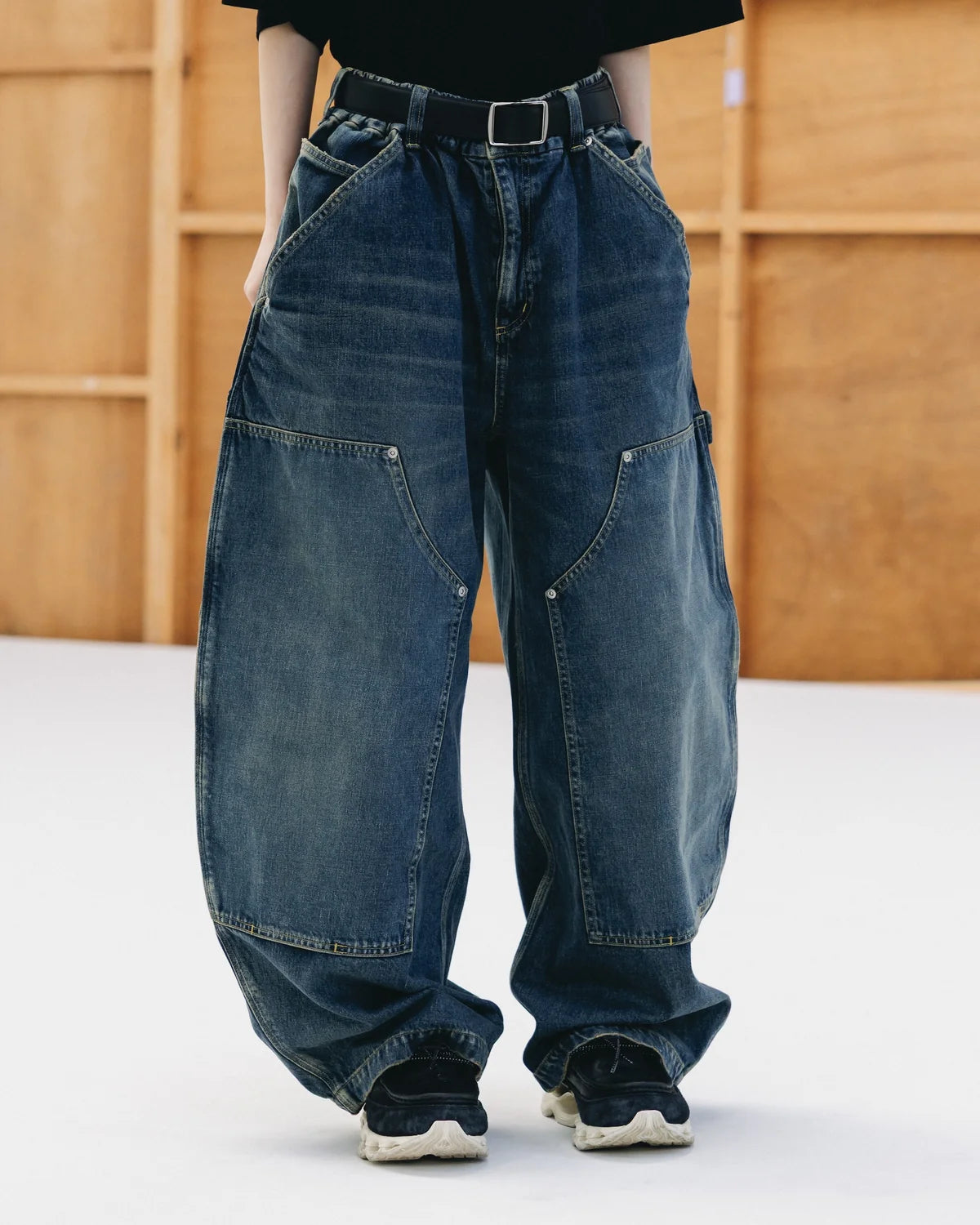 CLESSTE VINTAGE DYED SELVEDGE DENIM DOUBLE KNEE CURVED
