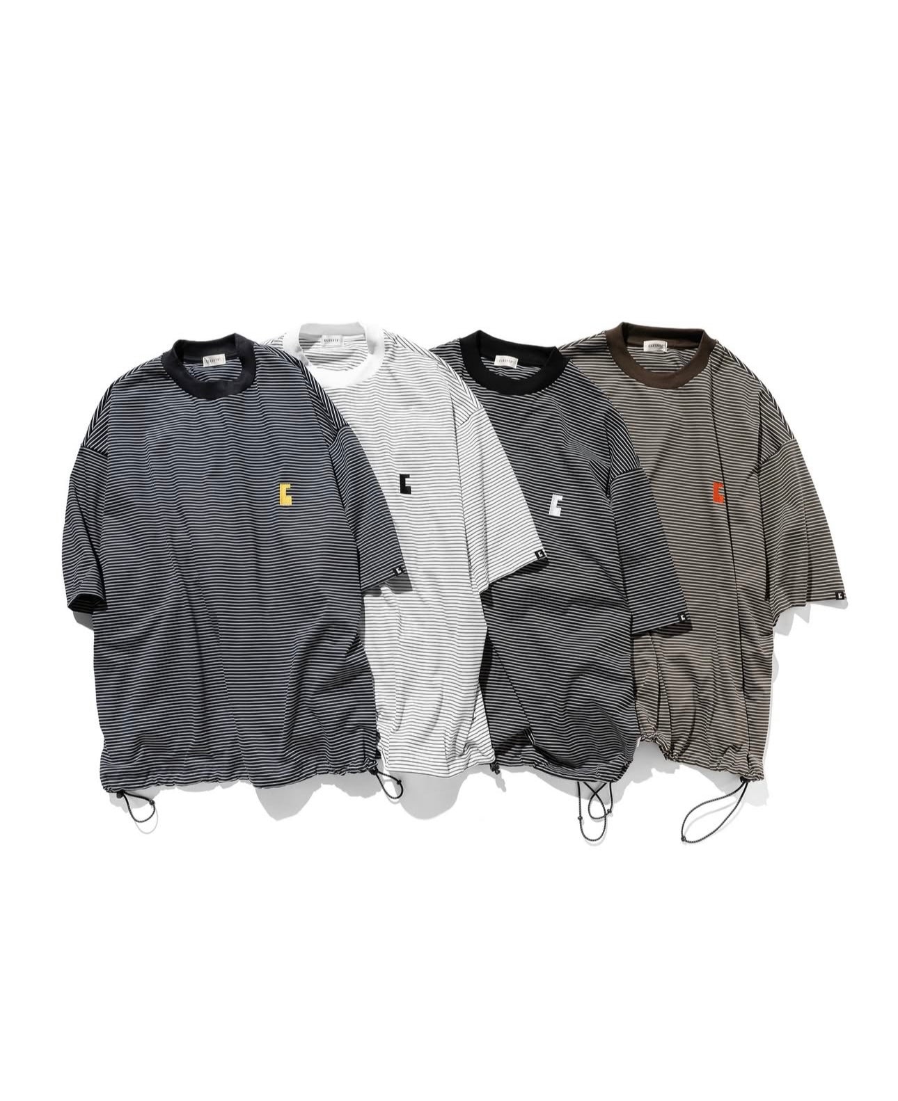 CLESSTE "C"STRIPED MASSIVE T-SHIRT WITH DRAWSTRINGS