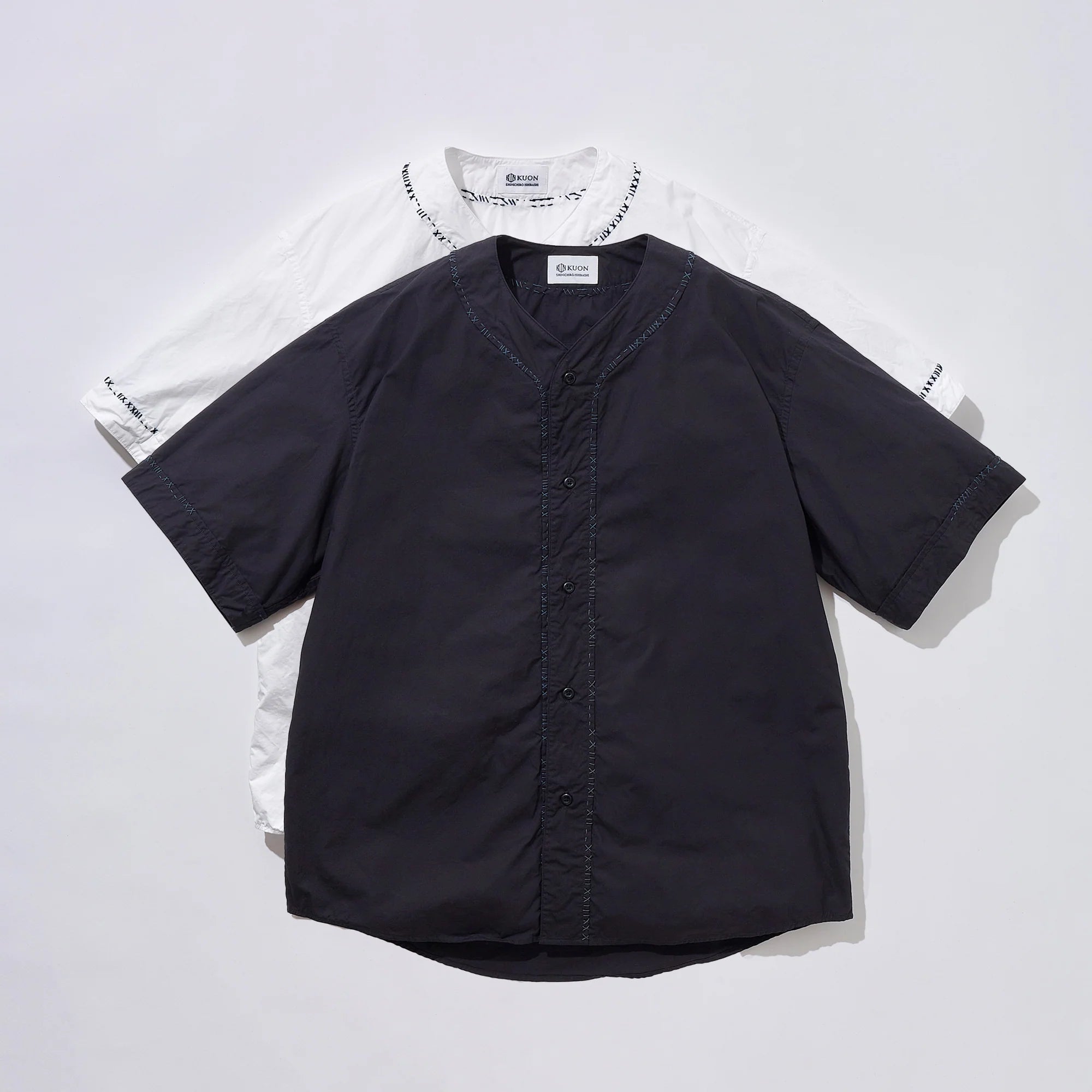 KUON 25SS Sashiko Trimmed Koikuchi Shirt