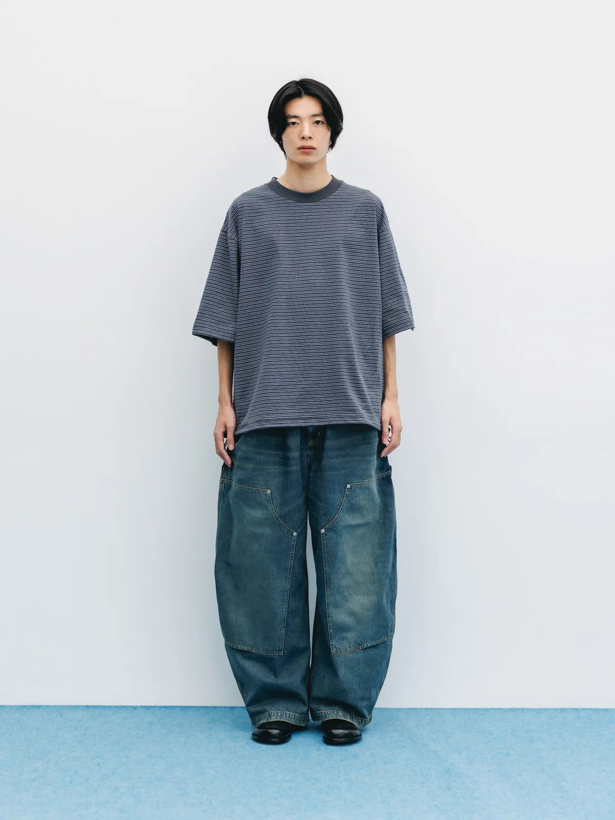 CLESSTE VINTAGE DYED SELVEDGE DENIM DOUBLE KNEE CURVED