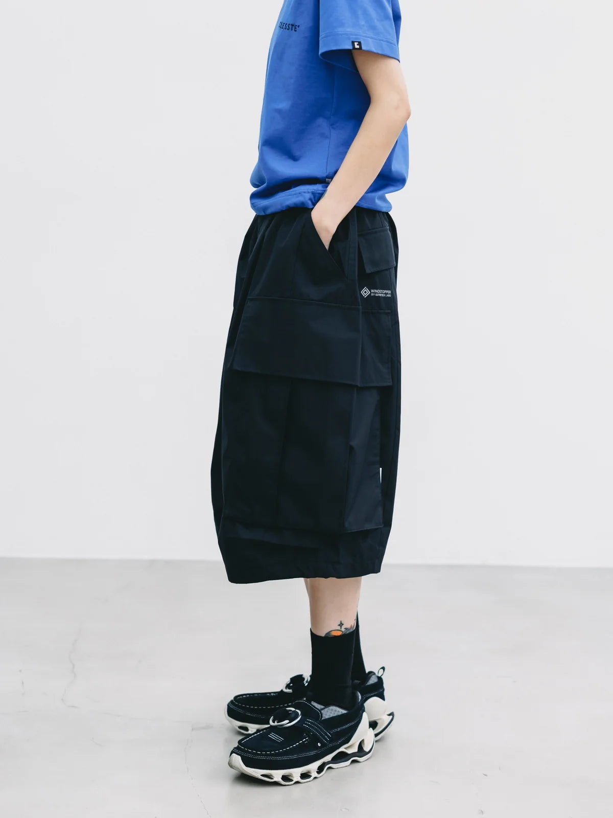 CLESSTE +PHENIX WINDSTOPPER® BY GORE-TEX LABS CITY MEGA POCKET BALLOON CARGO HALF PANTS