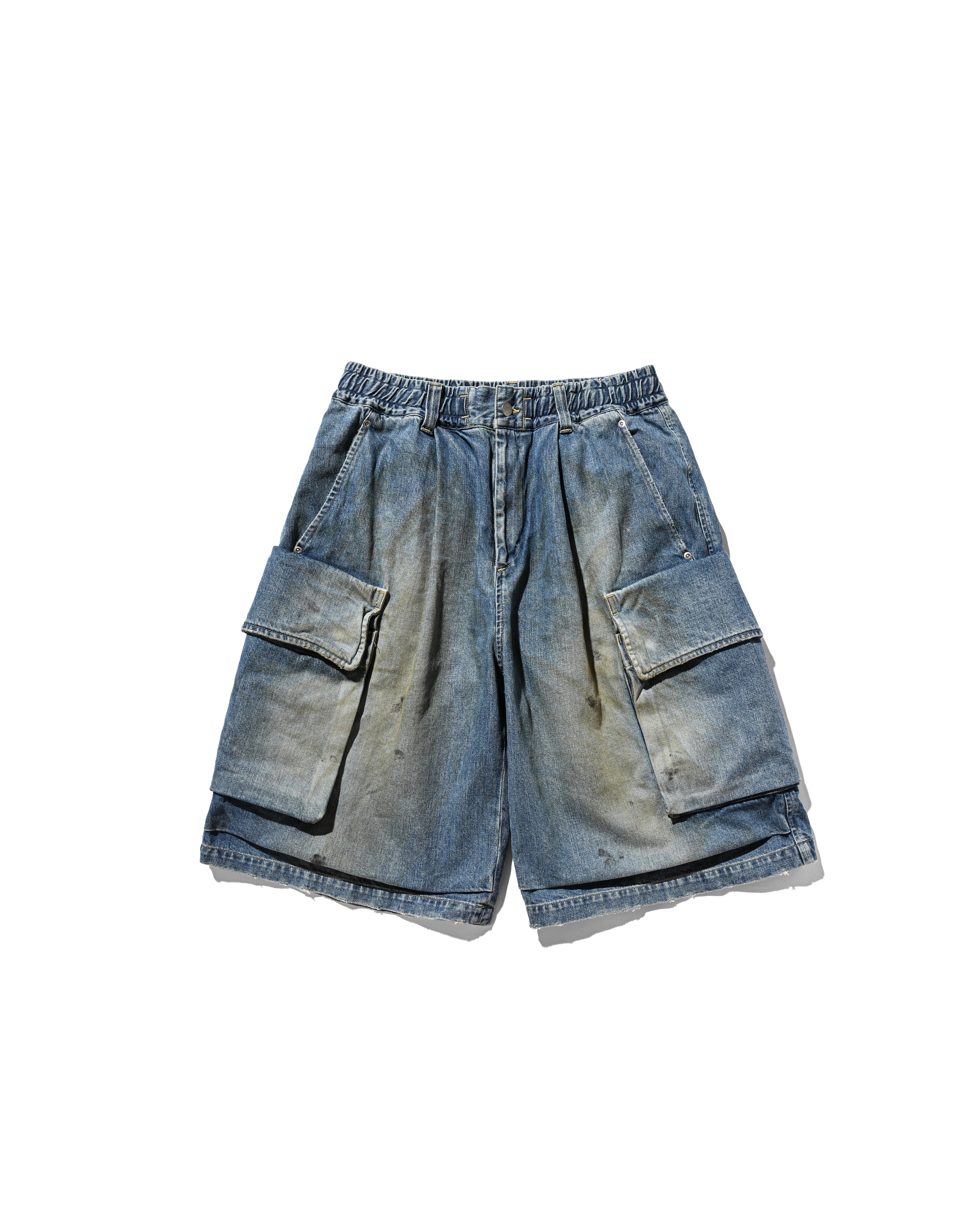 CLESSTE VINTAGE DYED SELVEDGE DENIM CITY MILITARY HALF PANTS