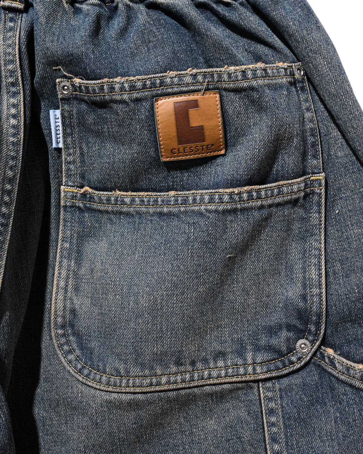 CLESSTE VINTAGE DYED SELVEDGE DENIM DOUBLE KNEE CURVED