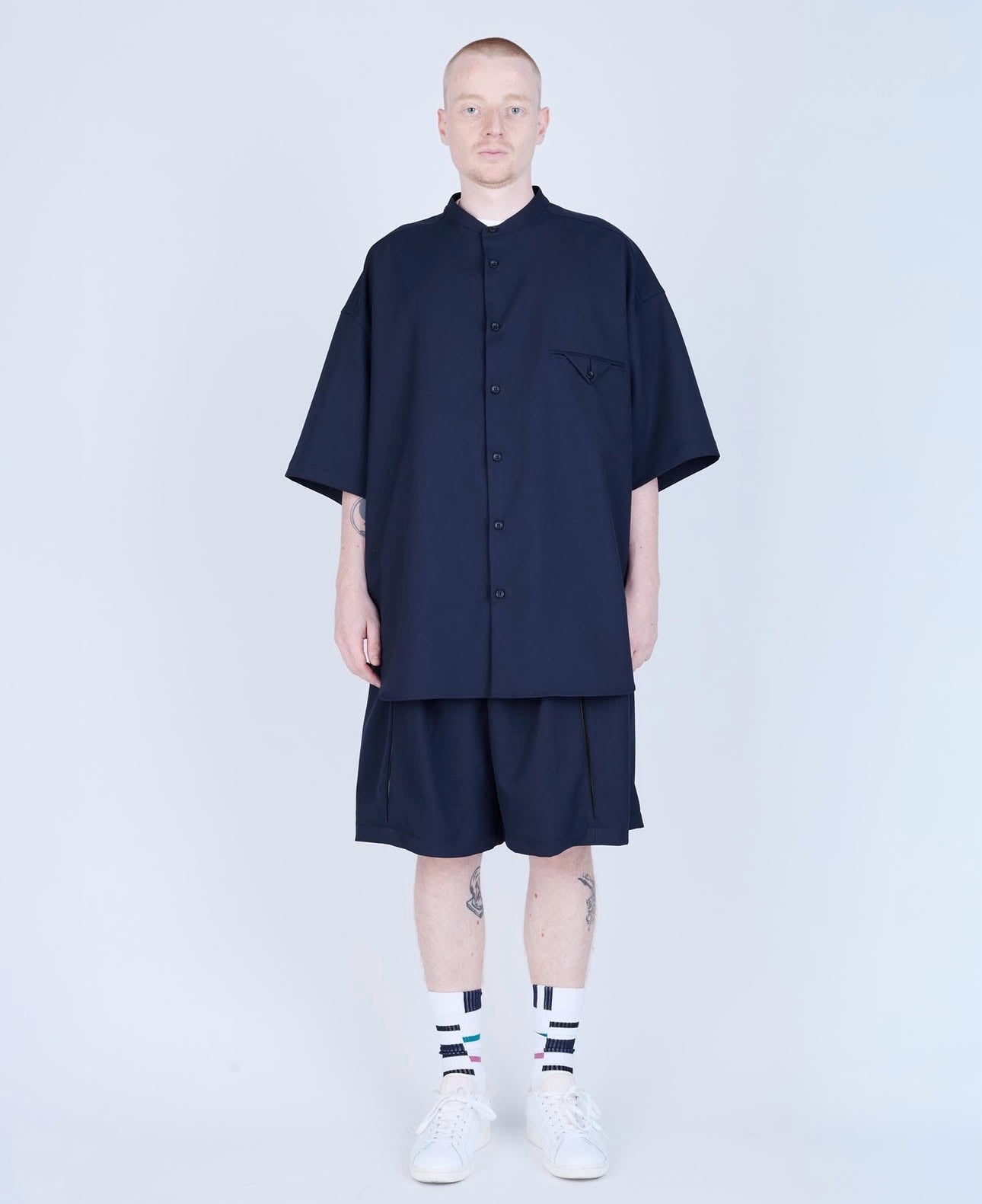 UNTRACE _262 NO COLLAR SHIRT S/S
